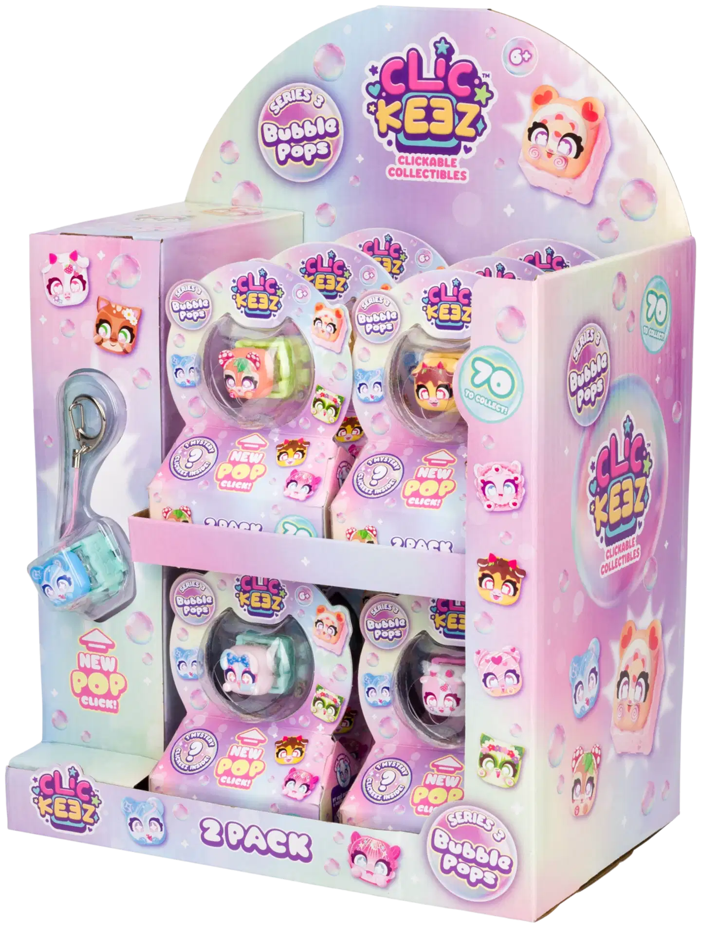 Clickeez napsuteltava fidget-avaimenperä 2 hahmoa, erilaisia - 9