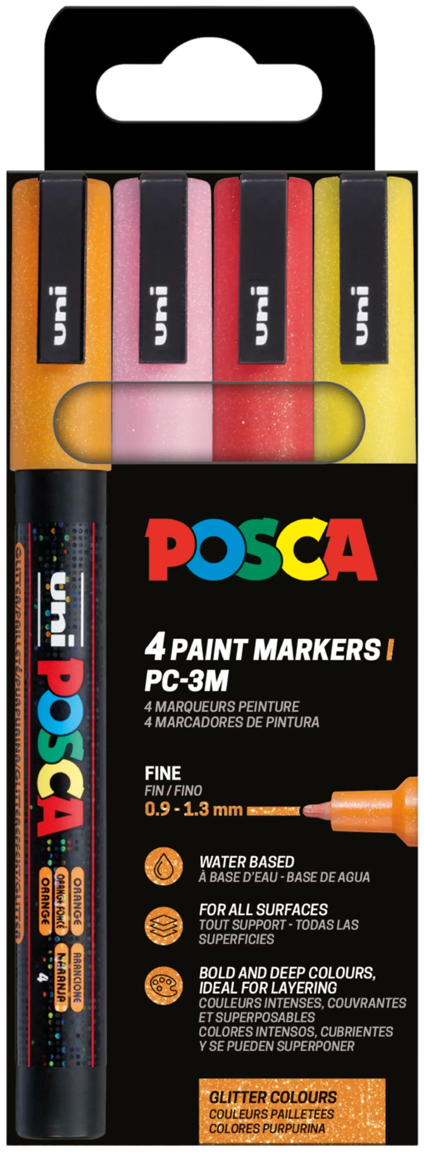 Posca Marker 4 kpl PC-3M sparkling lämpimät