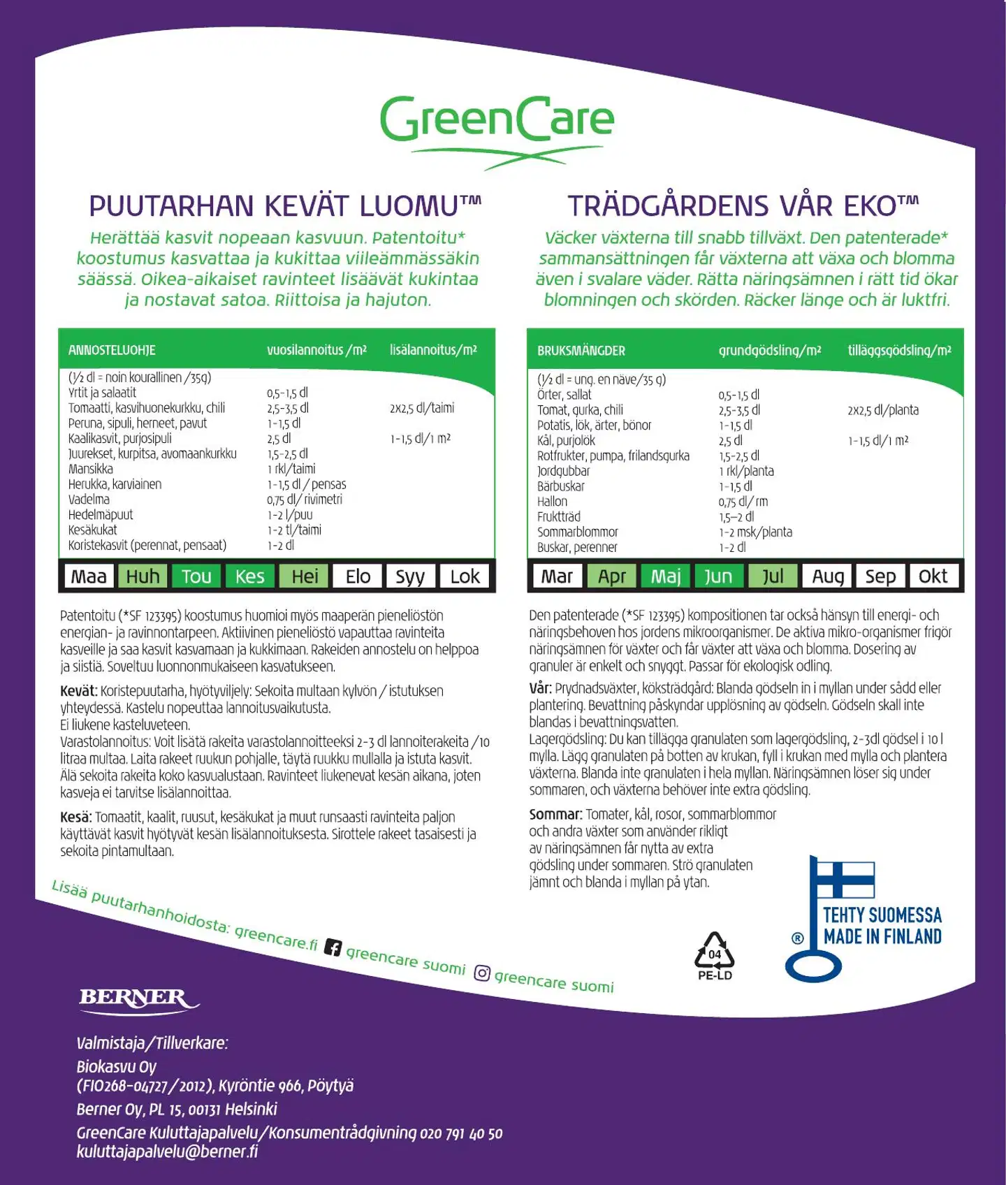 GreenCare puutarhan kevät luomu 5 l - 2