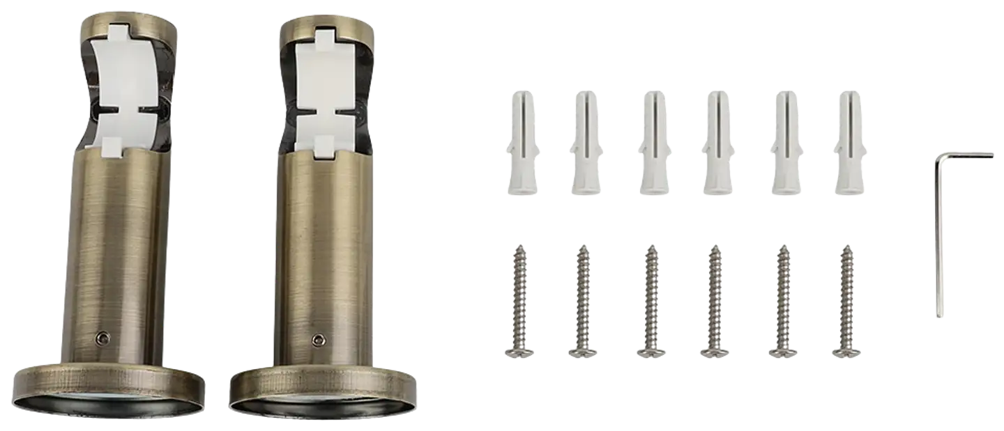 Ihanin verhotangon click-kannakkeet antiikkimessinki 28mm 2kpl/pss - 3