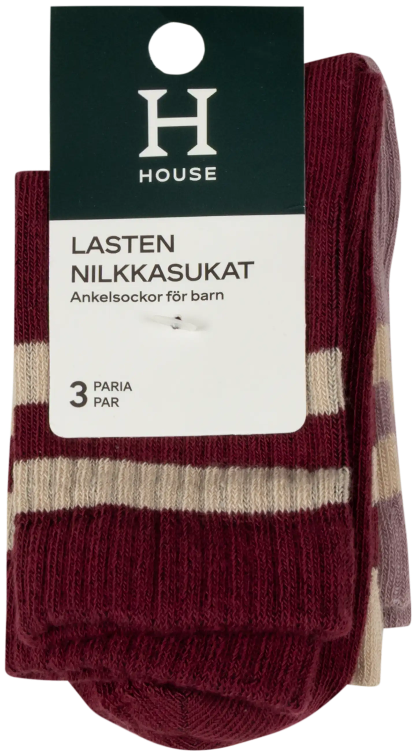 House lasten tennissukat 234H362532 3-pack - Redwine - 2