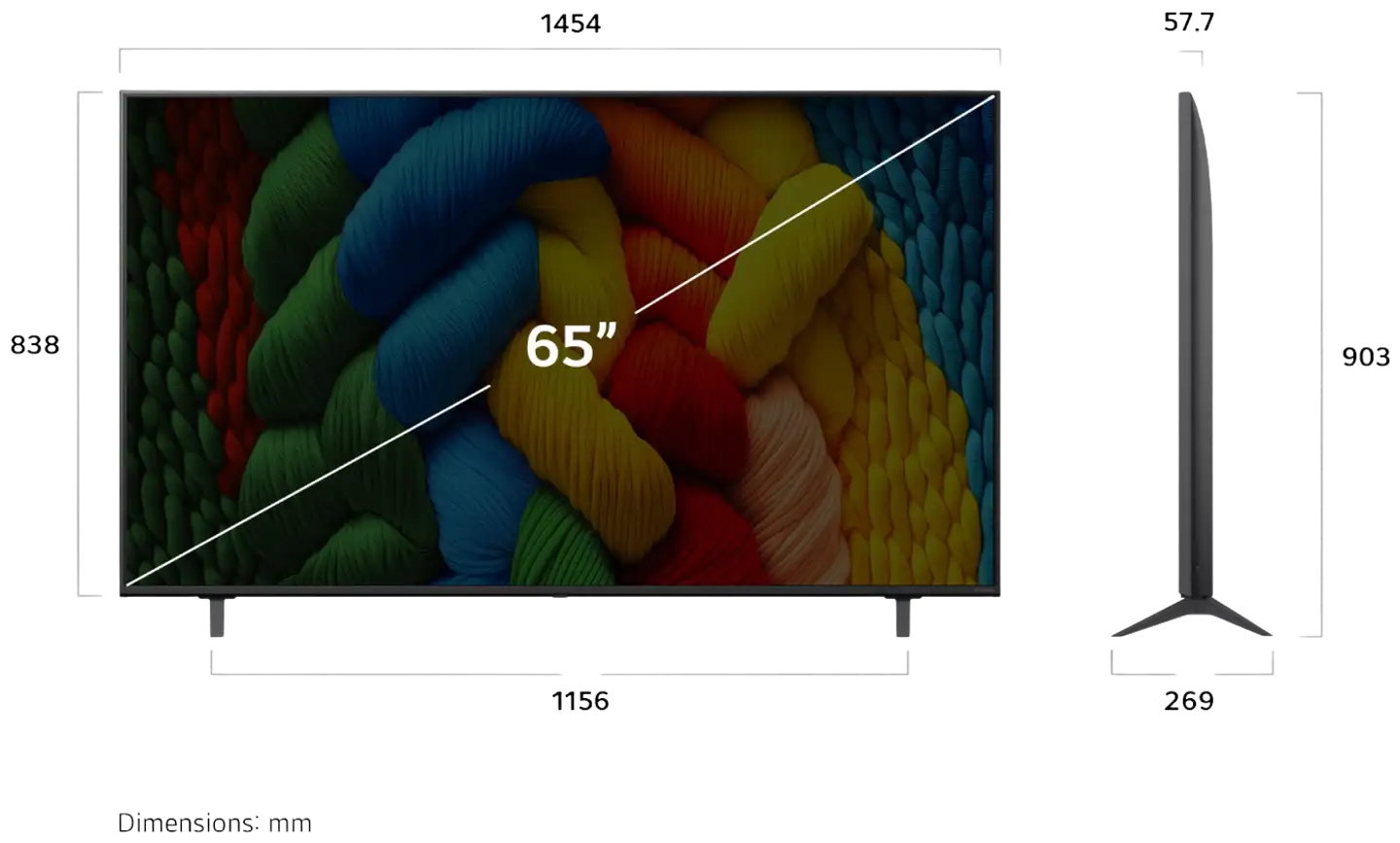 LG 65" 4K NanoCell Smart LED TV 65NANO80A6B - 4