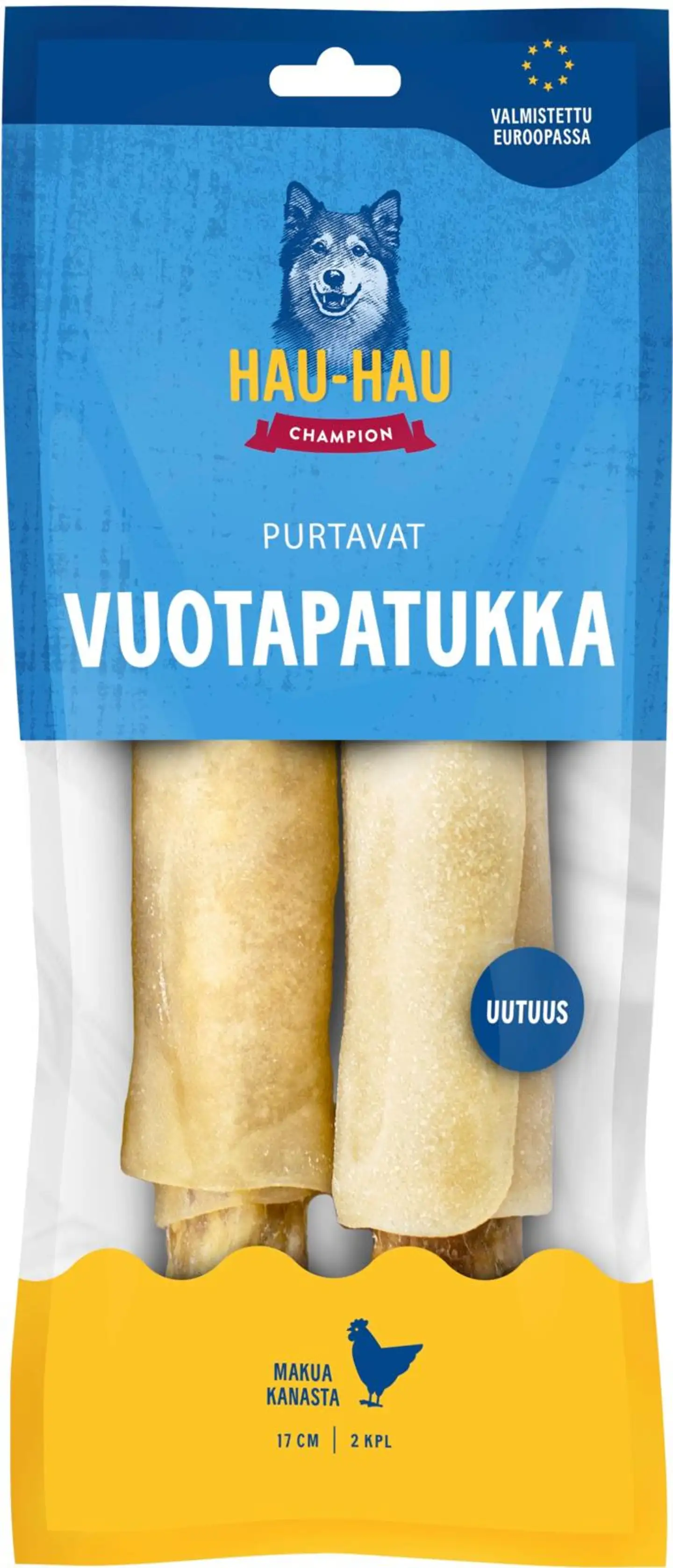 Hau-Hau Champion Purtavat Vuotapatukka sisältää kanaa 17 cm 2 kpl 150 g