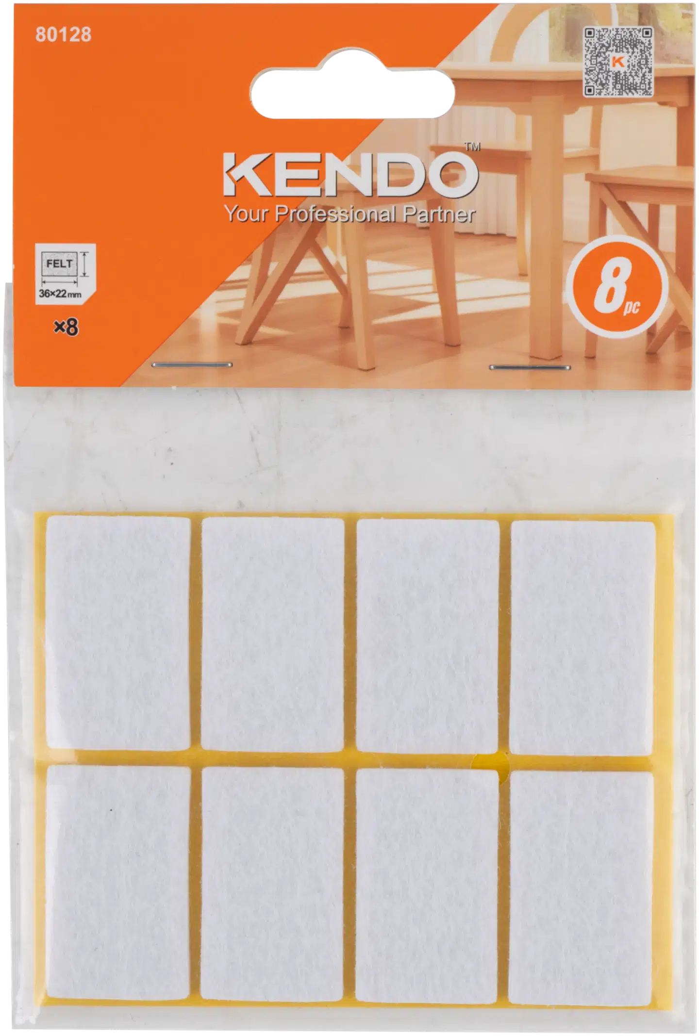 Kendo huopatassu 22 x 36 mm 8 kpl, valkoinen - 1