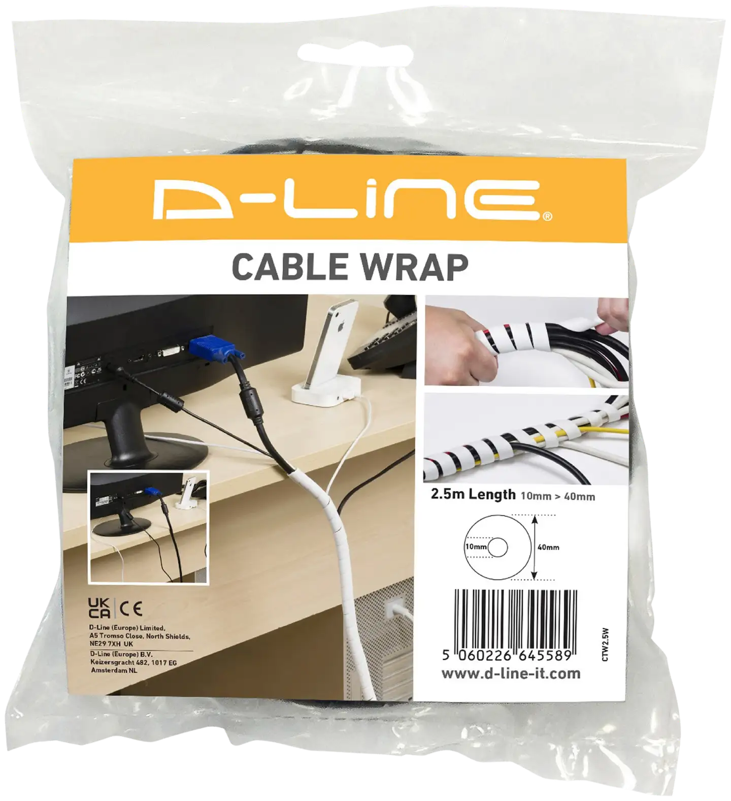 D-Line kaapelikierre Tidy Wrap,valkoinen - 5