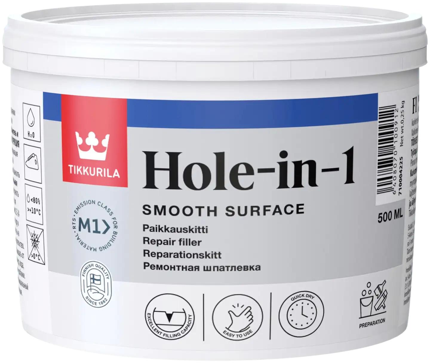 Tikkurila paikkauskitti Hole-in-1 500 ml valkoinen