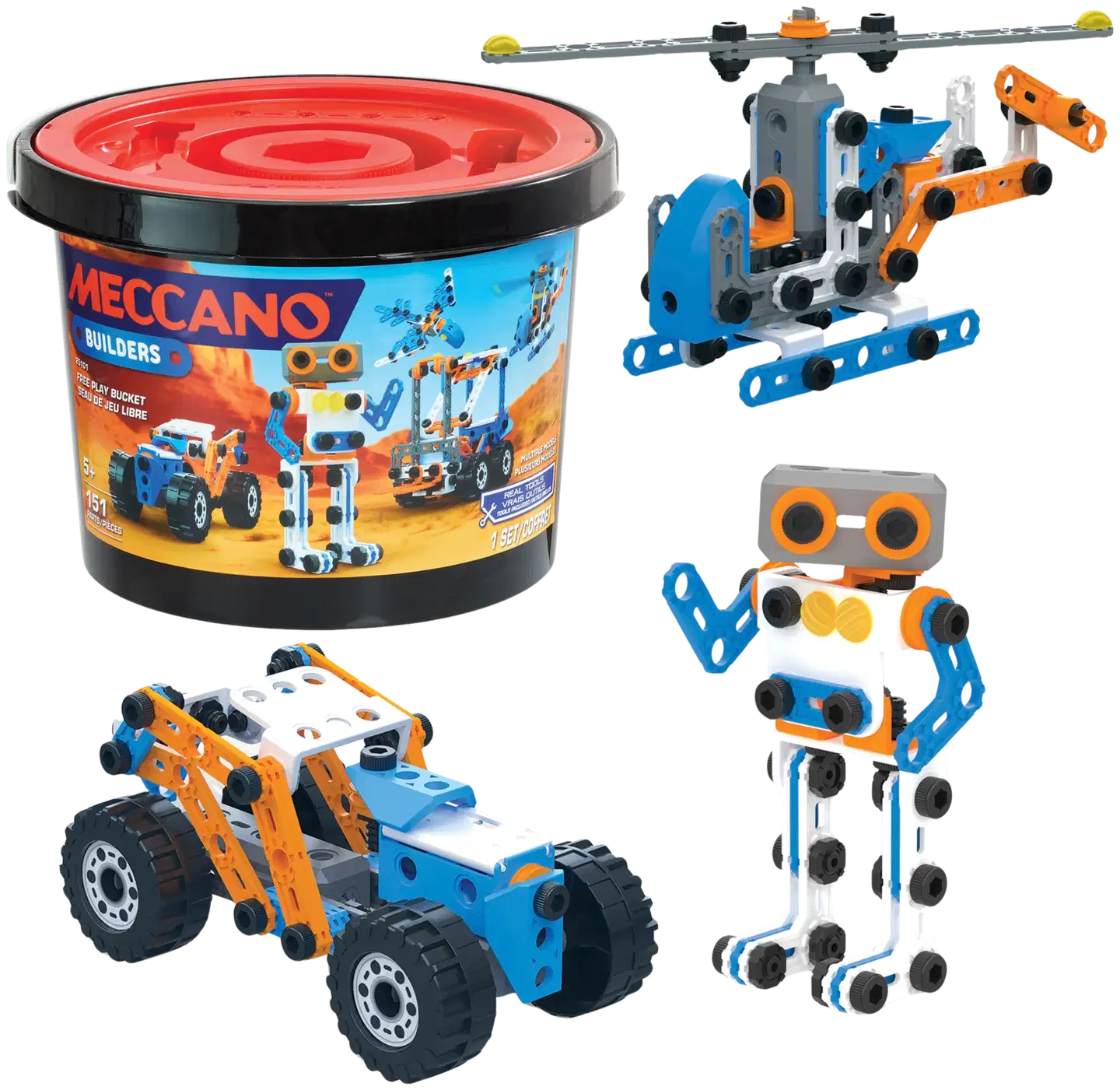 Meccano Junior Free Play Bucket -rakennussarja 150 osaa - 2