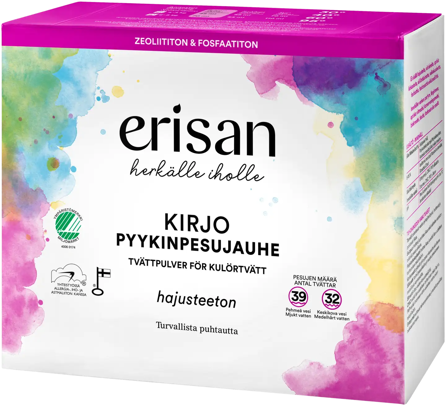 Erisan Hajusteeton Kirjo Pyykinpesujauhe 1,5 kg