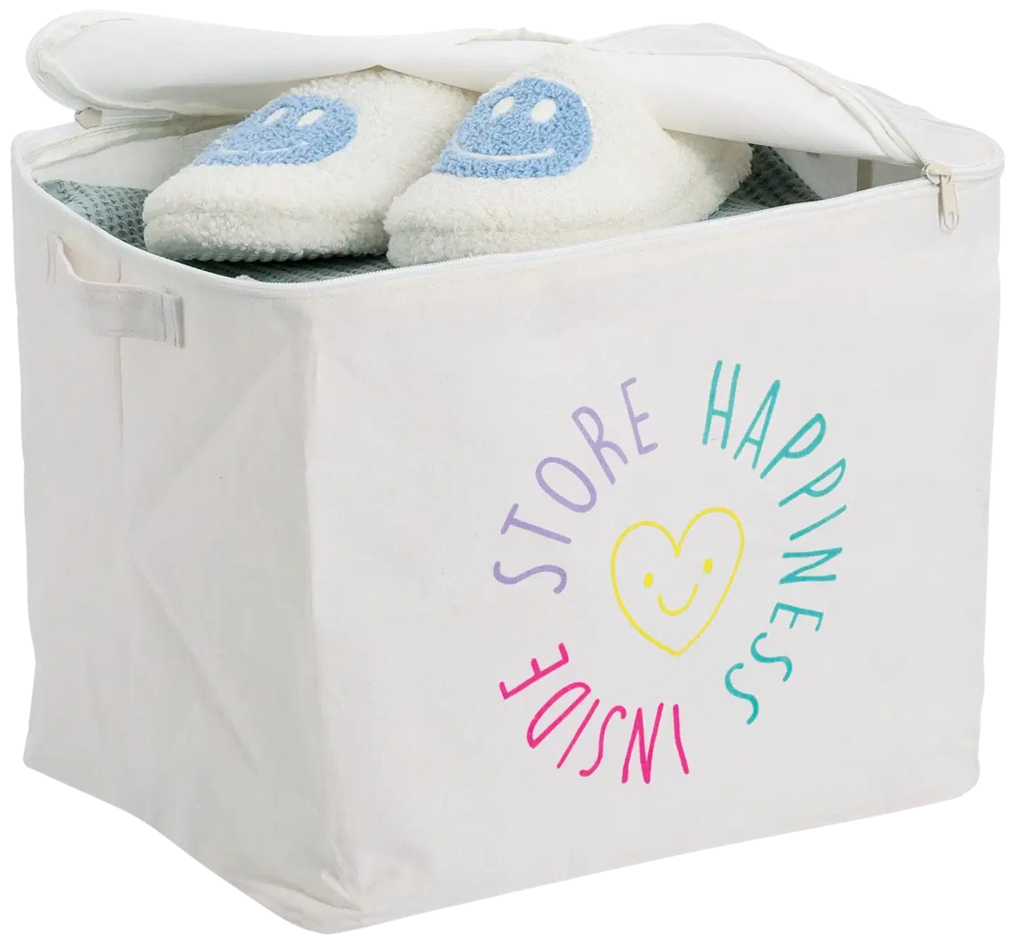 Zeller säilytyskori Happiness vetoketjulla - 2