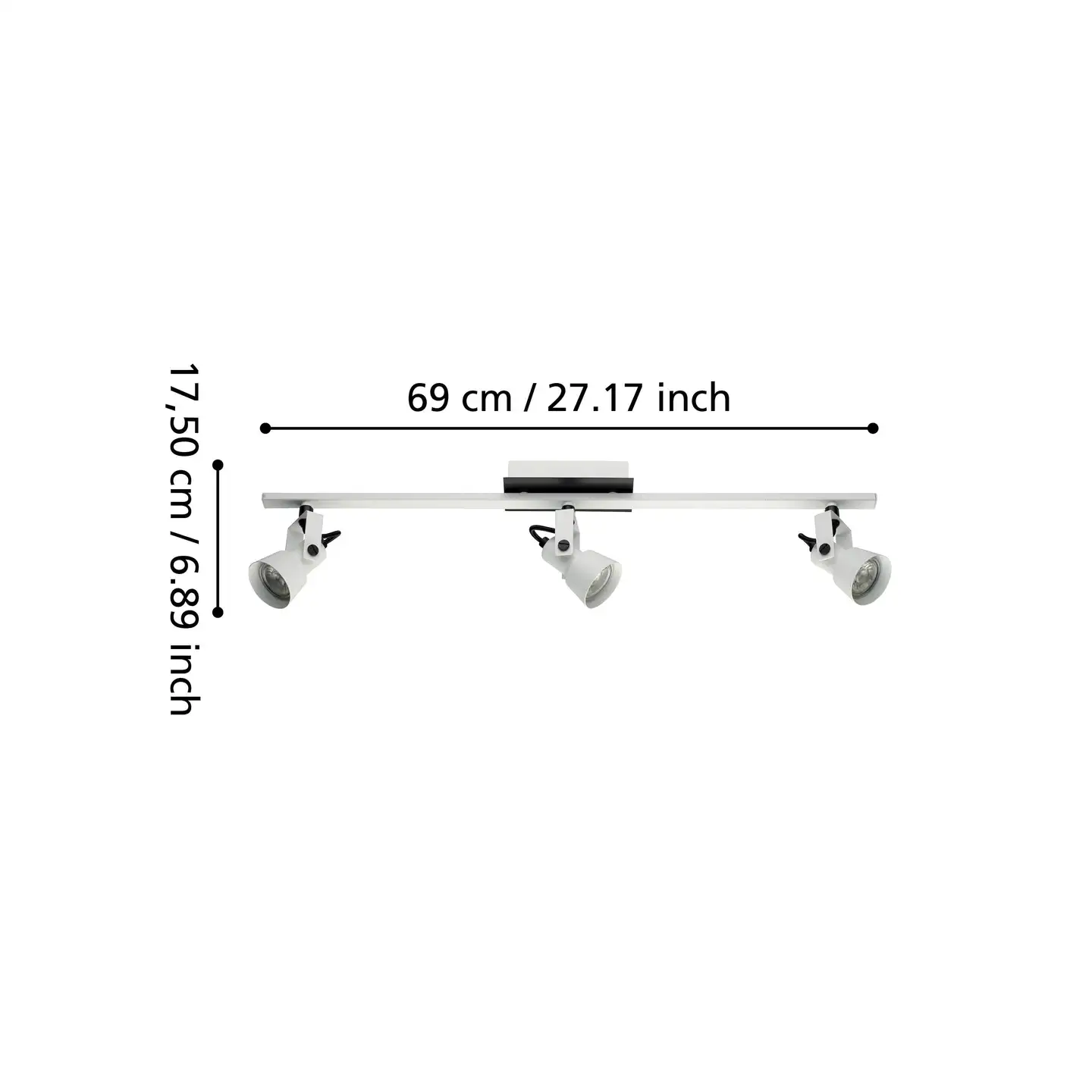 EGLO Kattospottivalaisin TRILLO 3-osainen 3x4,5W LED GU10 3000K 345lm valkoinen IP20 - 2
