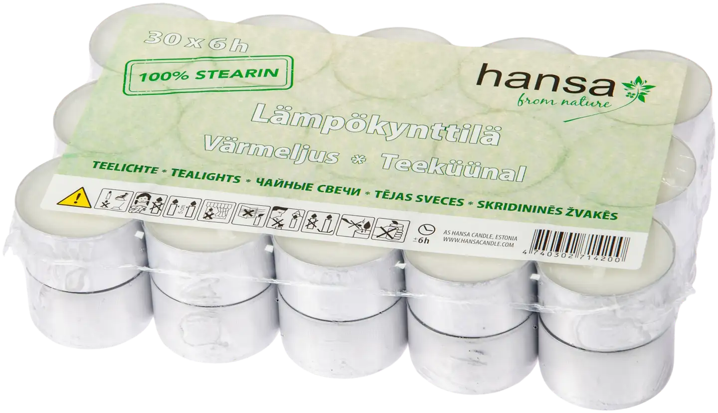 HANSA 6 t steariini lämpökynttilä 30kpl