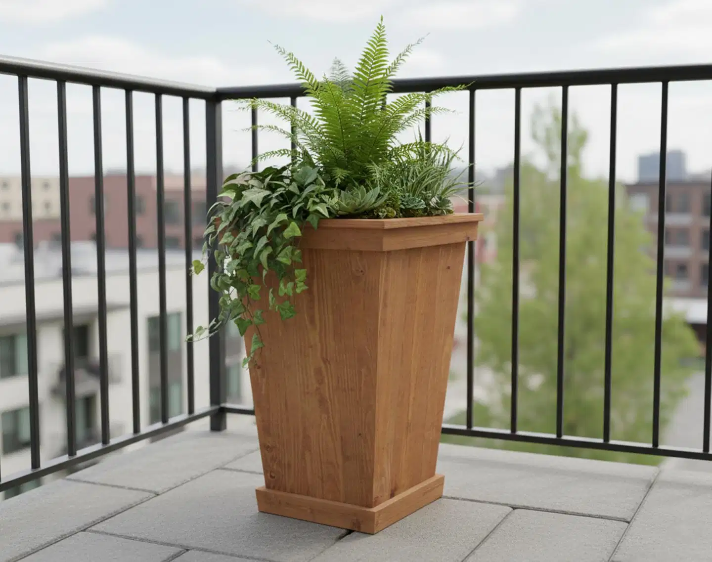 Miljöörakennus kartioruukku 40x40x60cm ruskea - 4