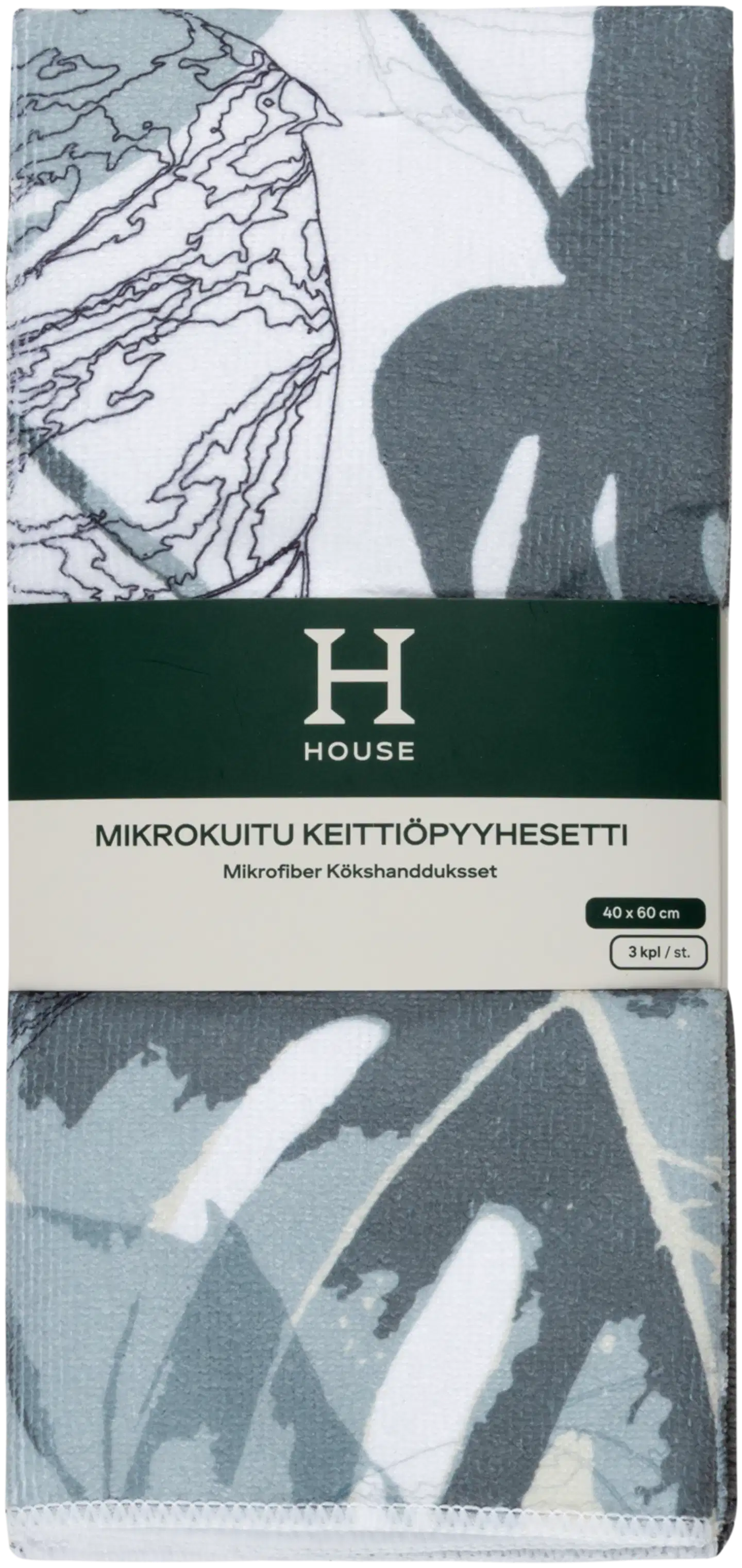 House keittiöpyyhe mikrokuitu 40x60 cm 3-pack - 2