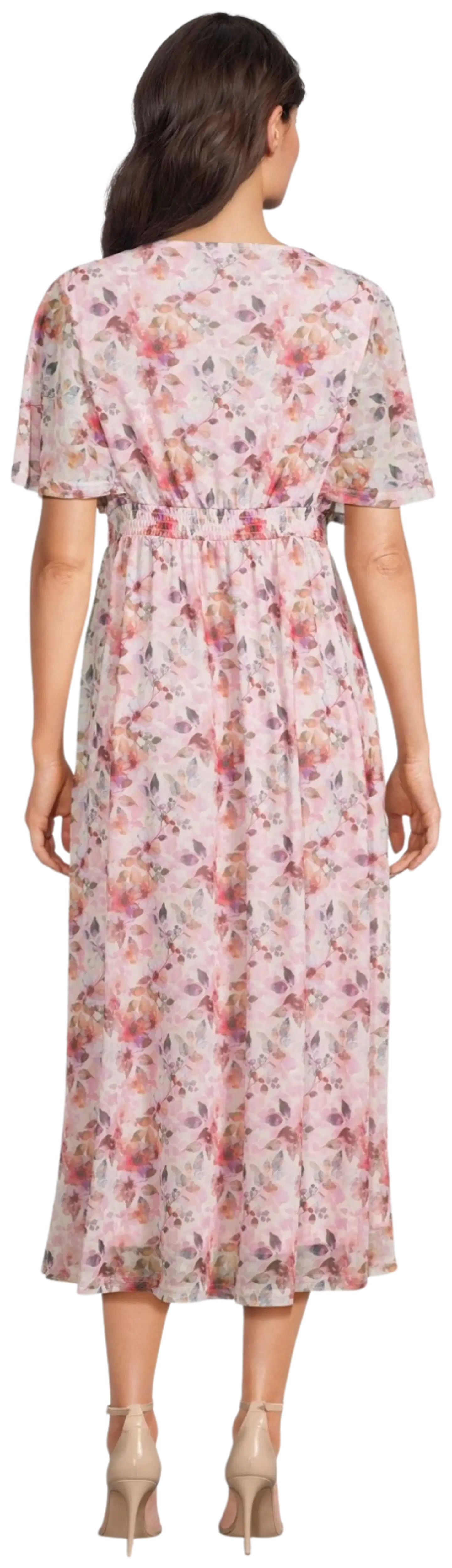 House naisten juhlamekko mesh 218H261743 - Pink AOP - 3