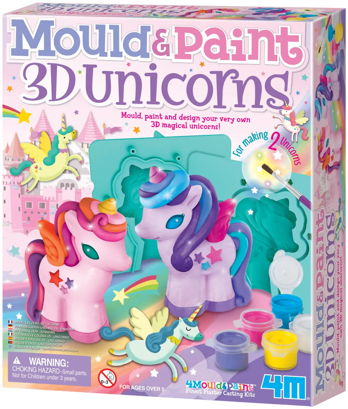 4M 3D Mould & paint kipsivalu-setti kimaltelevat yksisarviset - 1