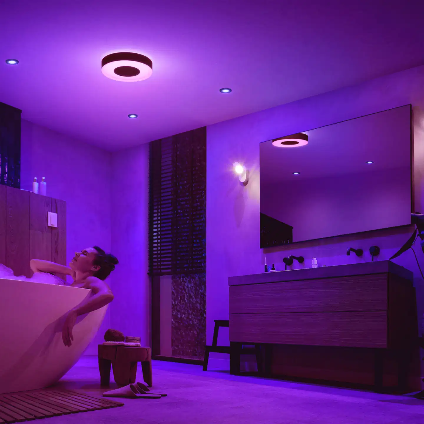 Philips Hue Xamento -kattovalaisin kylpyhuoneeseen 33W 2000-6500K 2350LM keskikoko musta - 9