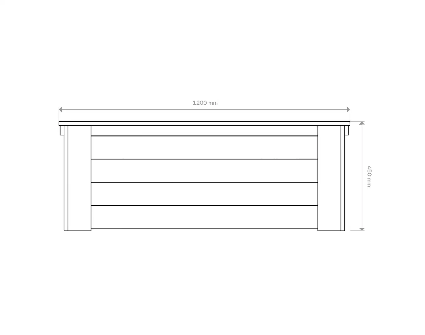 Piha-arkku, luonnon ruskea, 40x45x120cm - 3