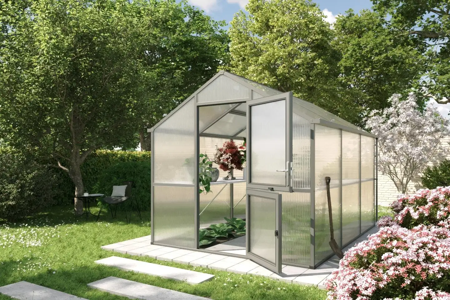 Kreative Gartentechnik kasvihuone Iris III 7,53 m2 antrasiitinharmaa - 3