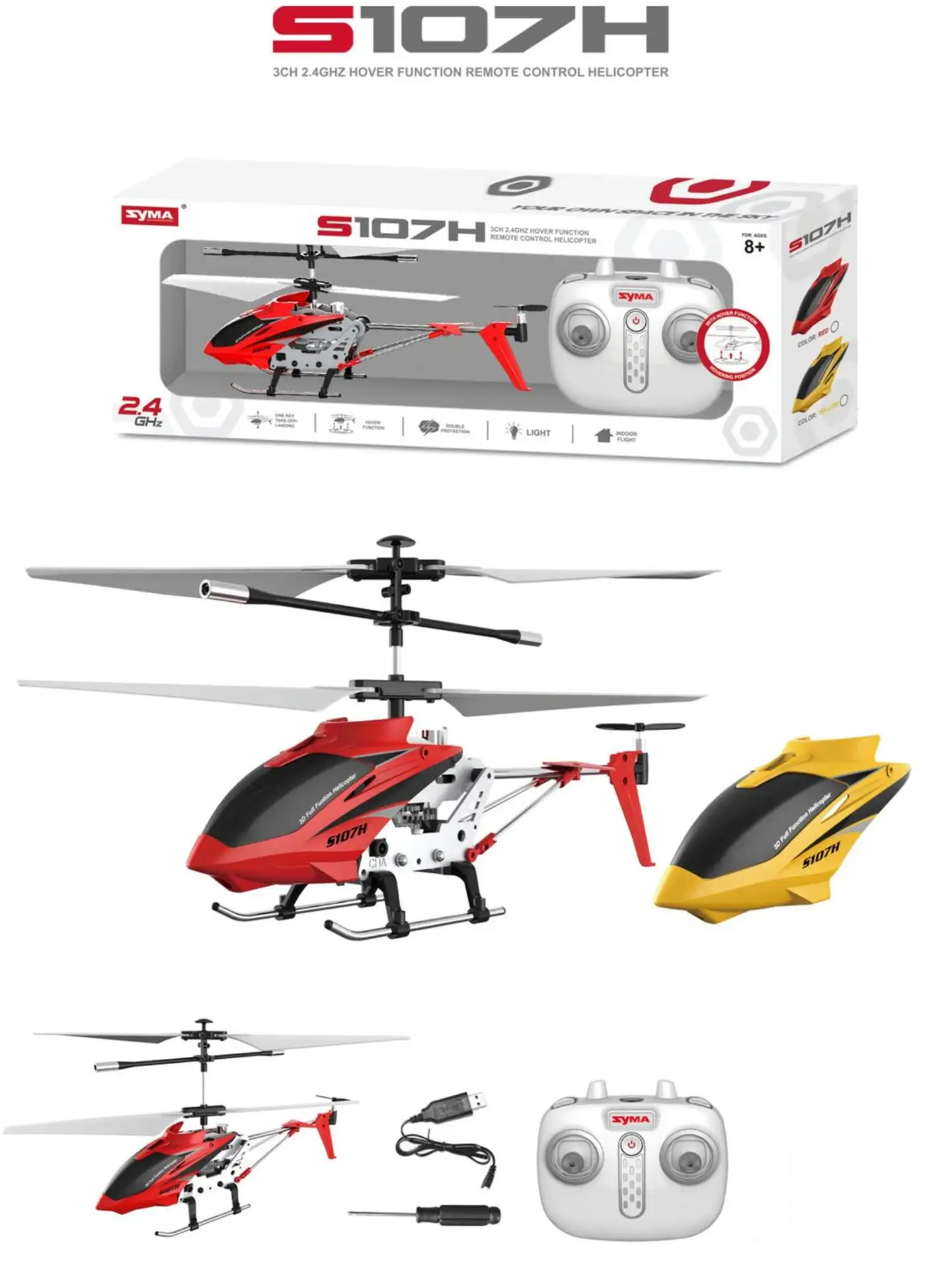 Syma RC-helikopteri S107H Helicopter 2,4GHz 23 cm - 2