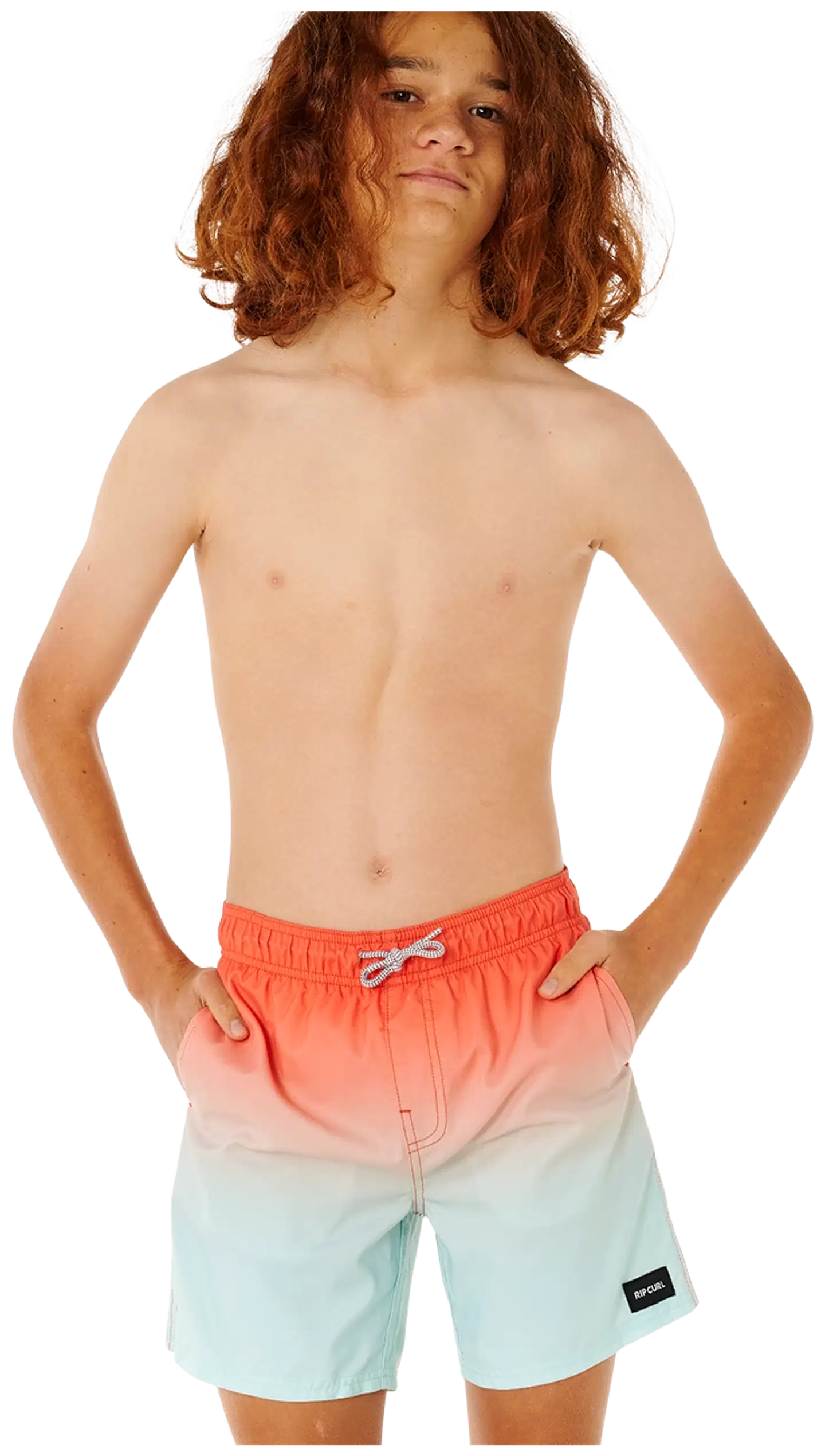 Rip Curl poikien uimashortsit offset fade volley  05SBBO - RED - 5