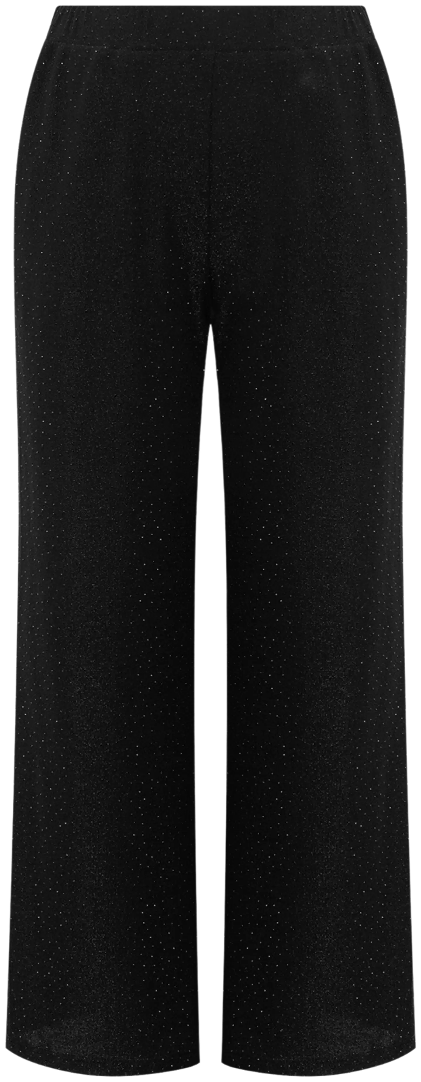 WKLY. naisten juhlavat kimalletrikoohousut wide leg 222W382670 - Black - 2
