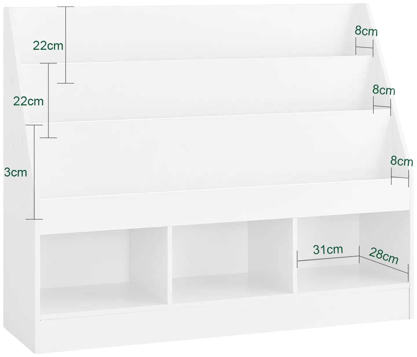 SoBuy lattiahylly valkoinen KMB118-W - 3