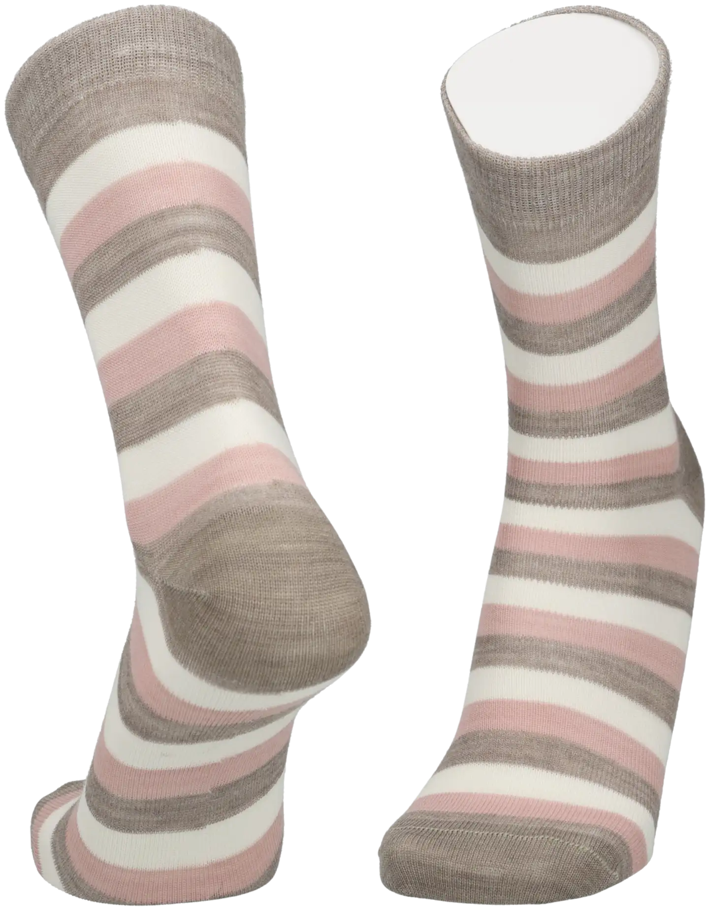 Sukkamestarit naisten merinovillasukat raita - Soft pink - 2