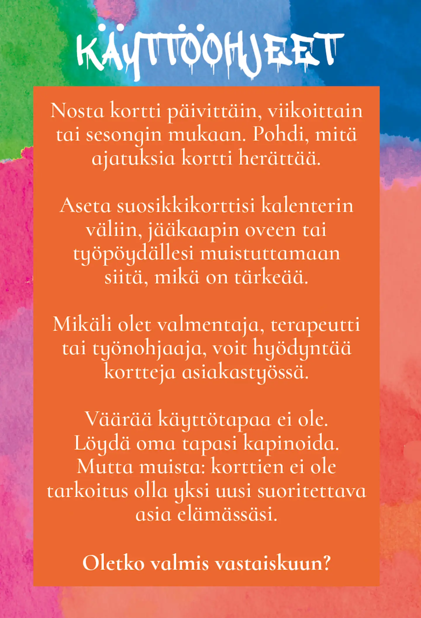 Tunnollisen suorittajan kapinointikortit - 4