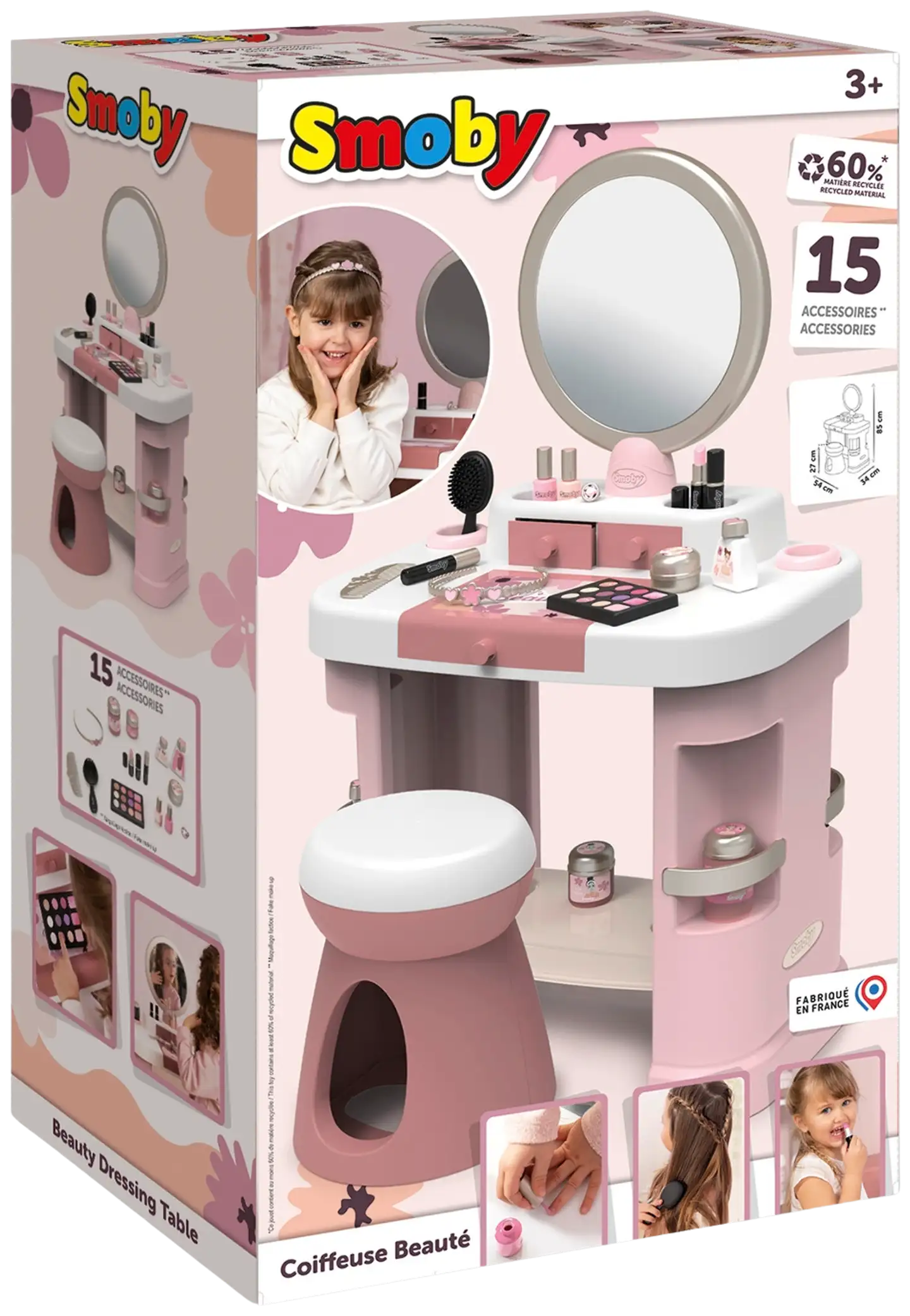 Smoby My Beauty Dressing Table, kampauspöytä kauneusleikkeihin - 4