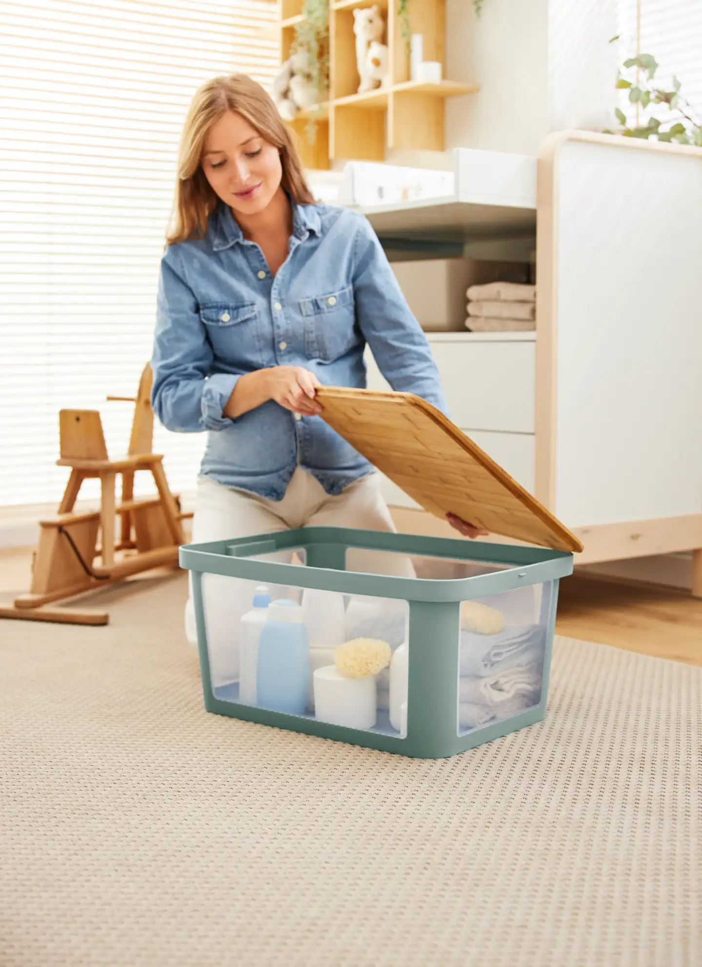 Rotho lastentarvikkeiden säilytyslaatikko PINA vihreä - 2