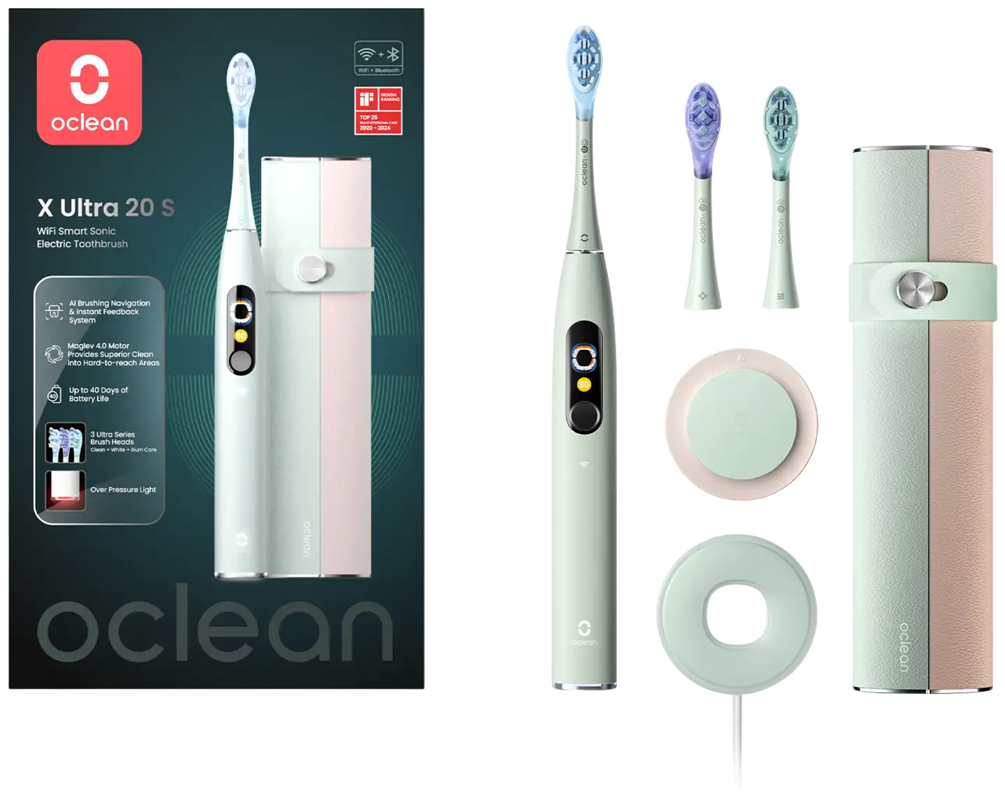 Oclean sähköhammasharja X Ultra 20 Set vihreä C01000750 - 2