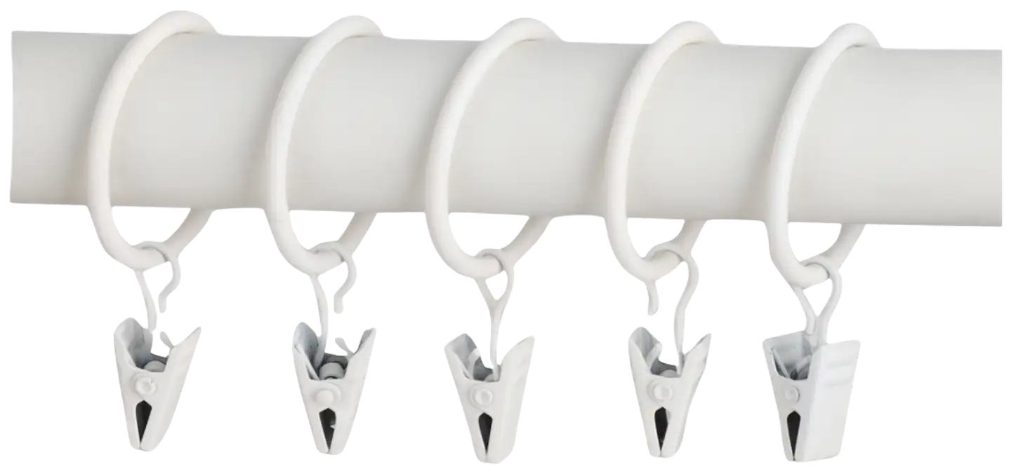 Ihanin verhorenkaat nipistimellä mattavalkoinen 32/38 mm 10kpl/pss - 1