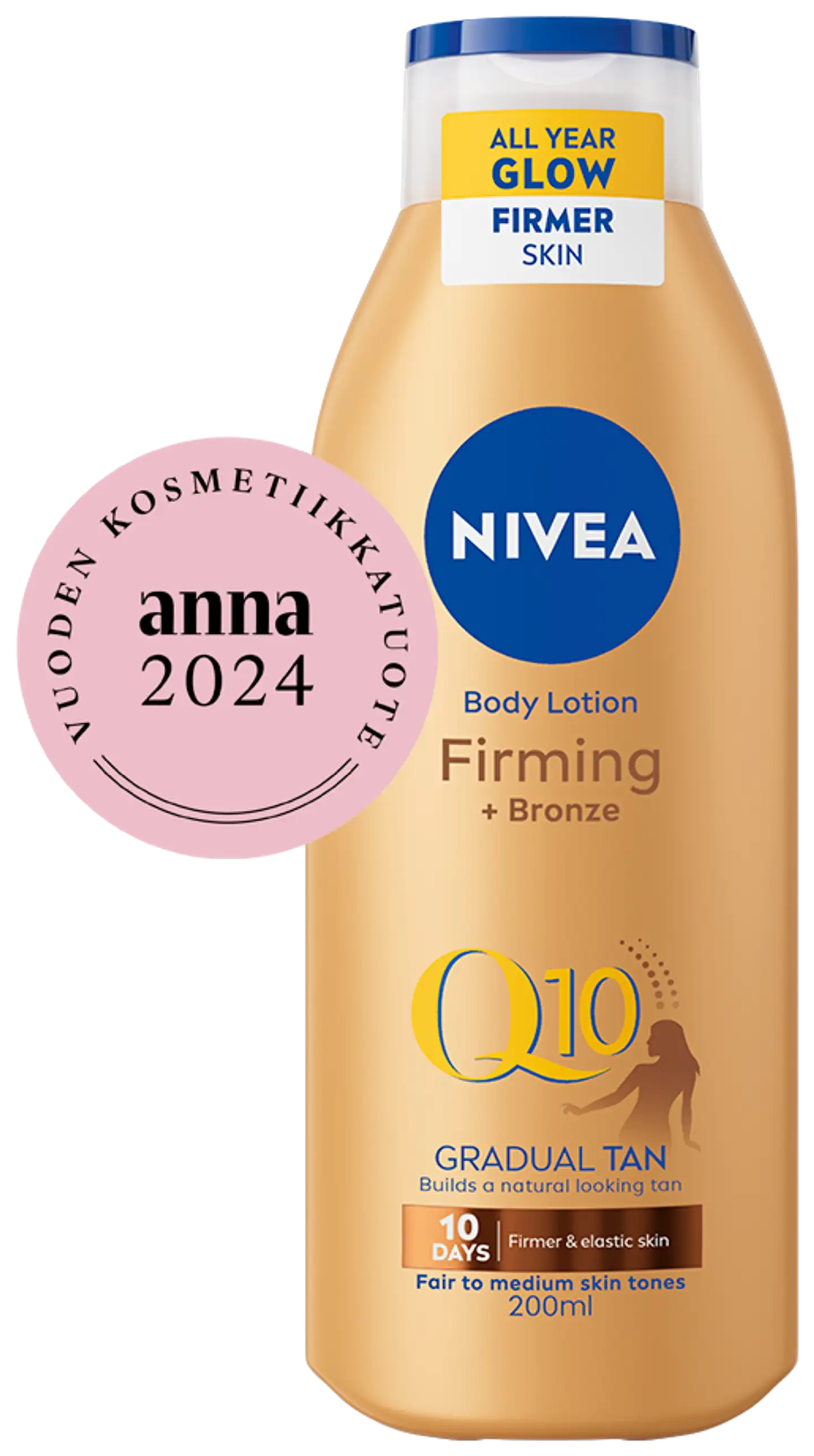 NIVEA 200ml Q10 Firming +Bronze Body Lotion -vartaloemulsio