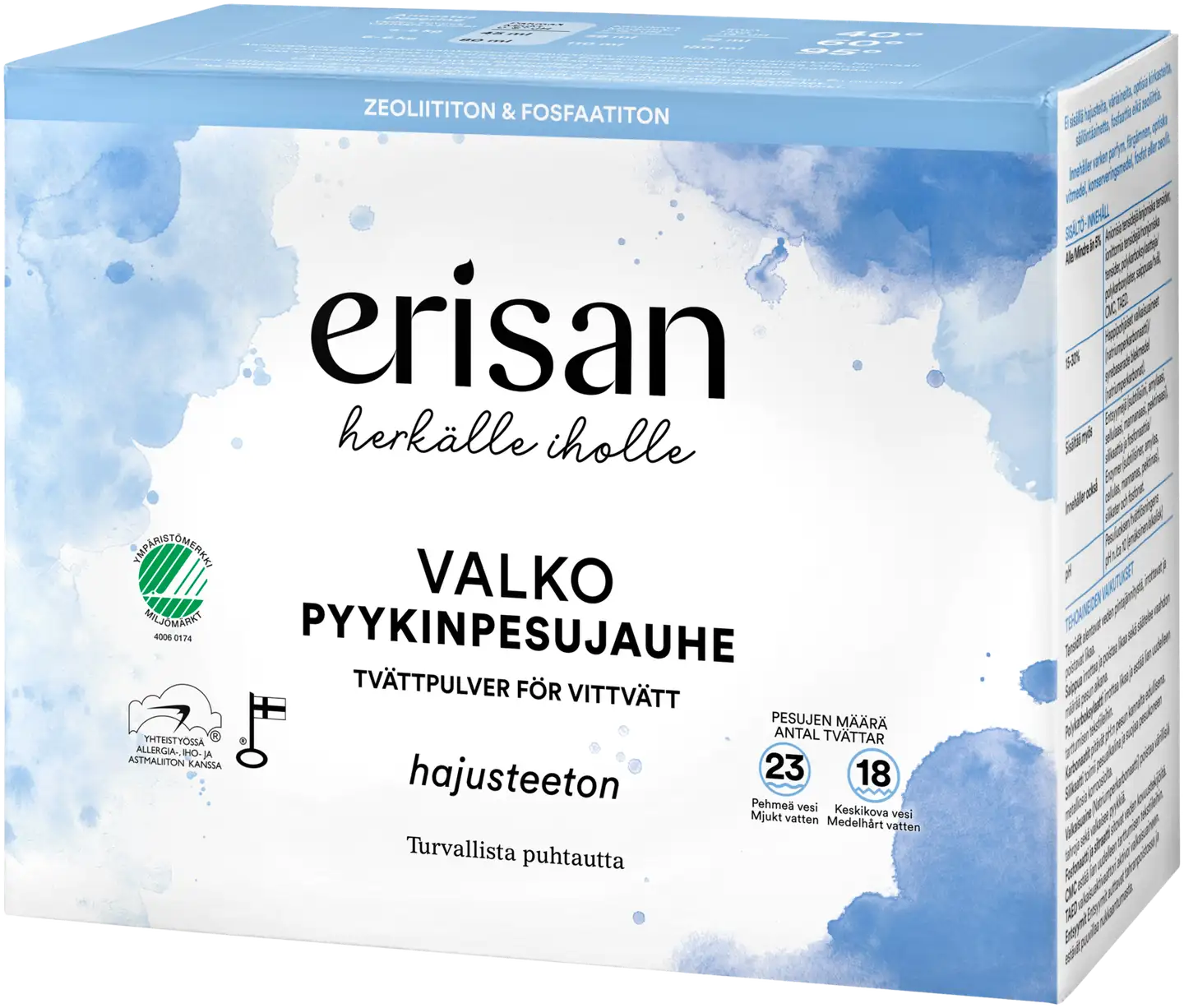 Erisan Hajusteeton Valko Pyykinpesujauhe 1 kg