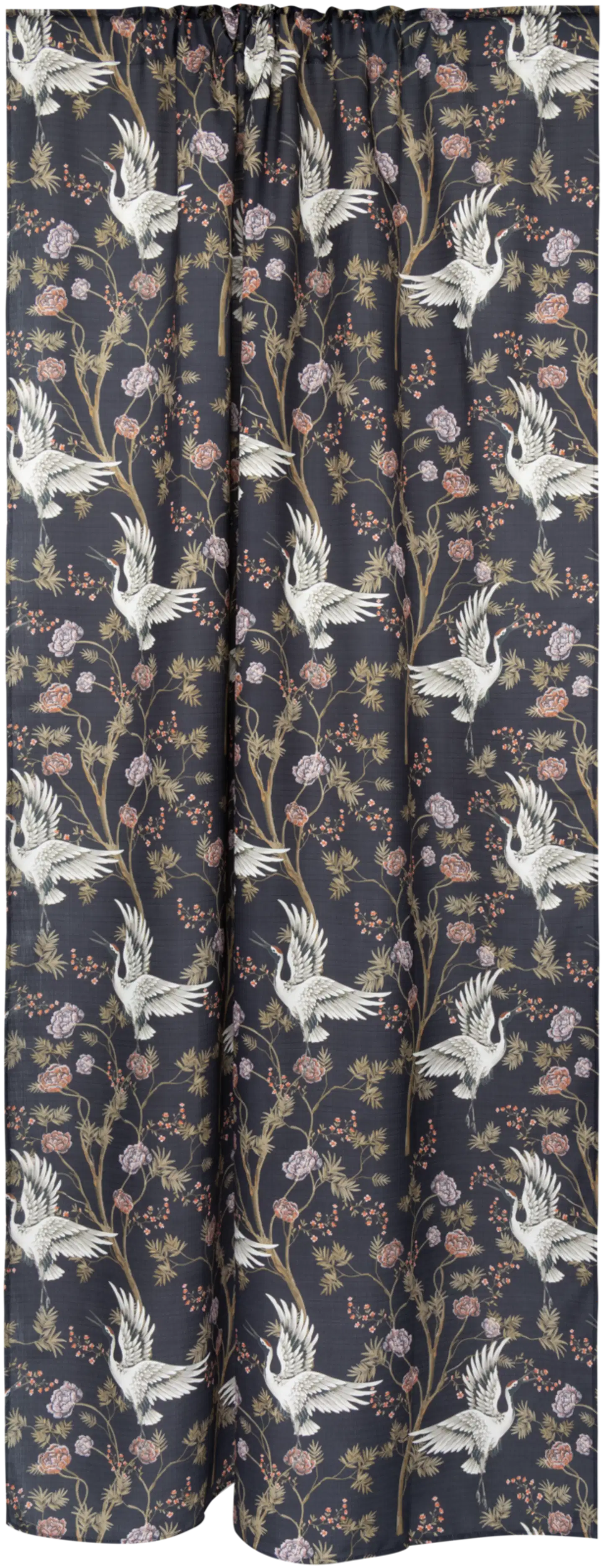 House sivuverho Crains-Flowers 140 x 250 cm musta/v.pun/beige - 1