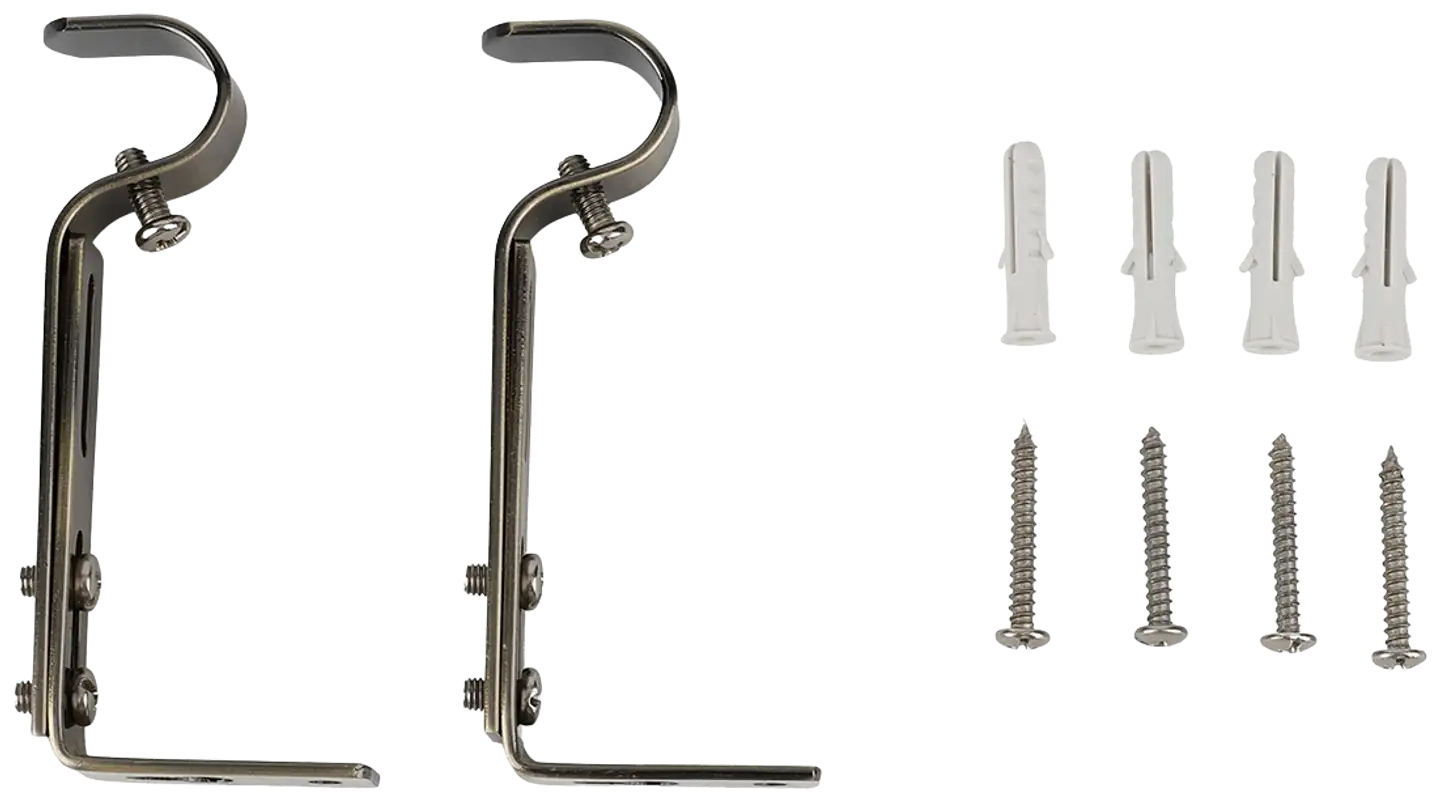 Ihanin verhotangon kannakkeet antiikkimessinki 19mm 2kpl/pss - 4