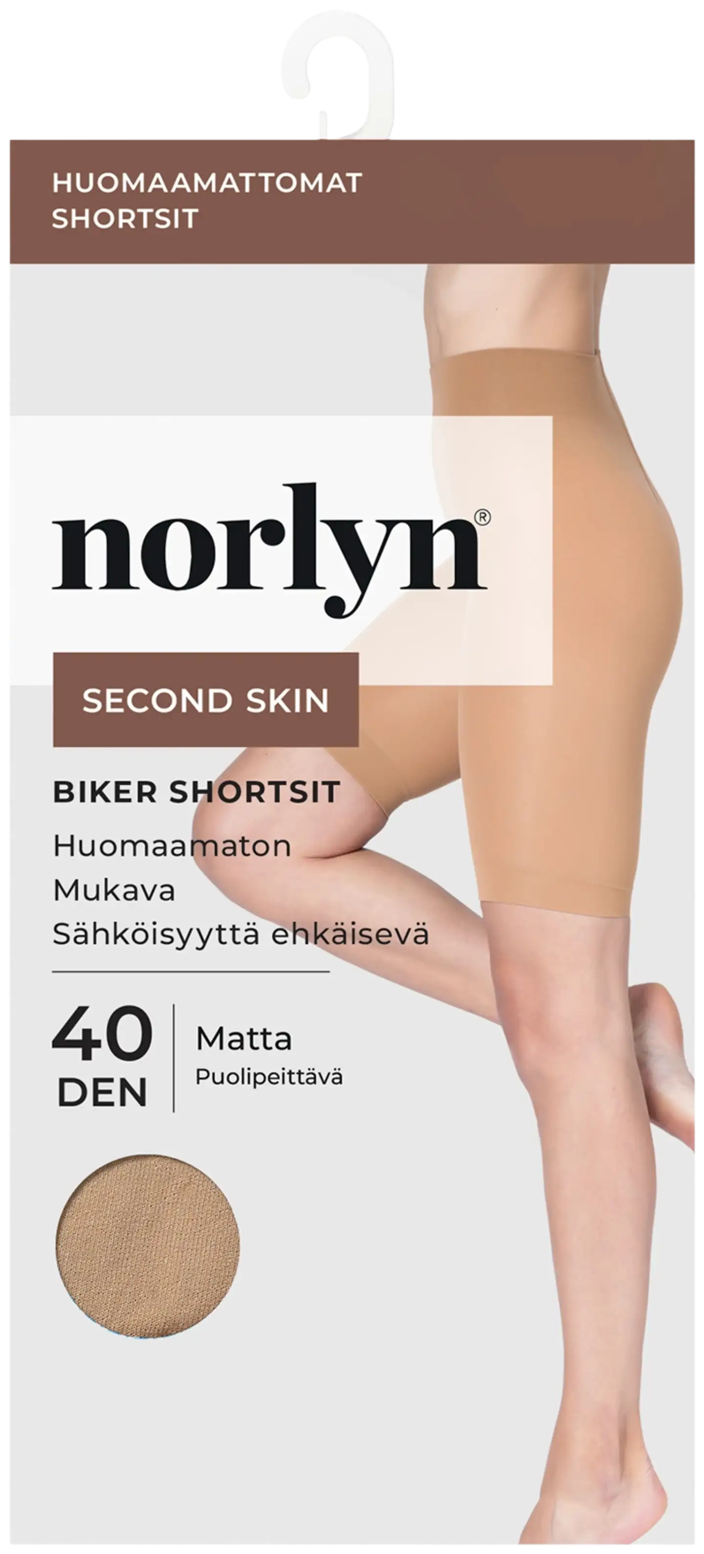 Norlyn naisten shortsit Second Skin Biker 40den - SAND - 1