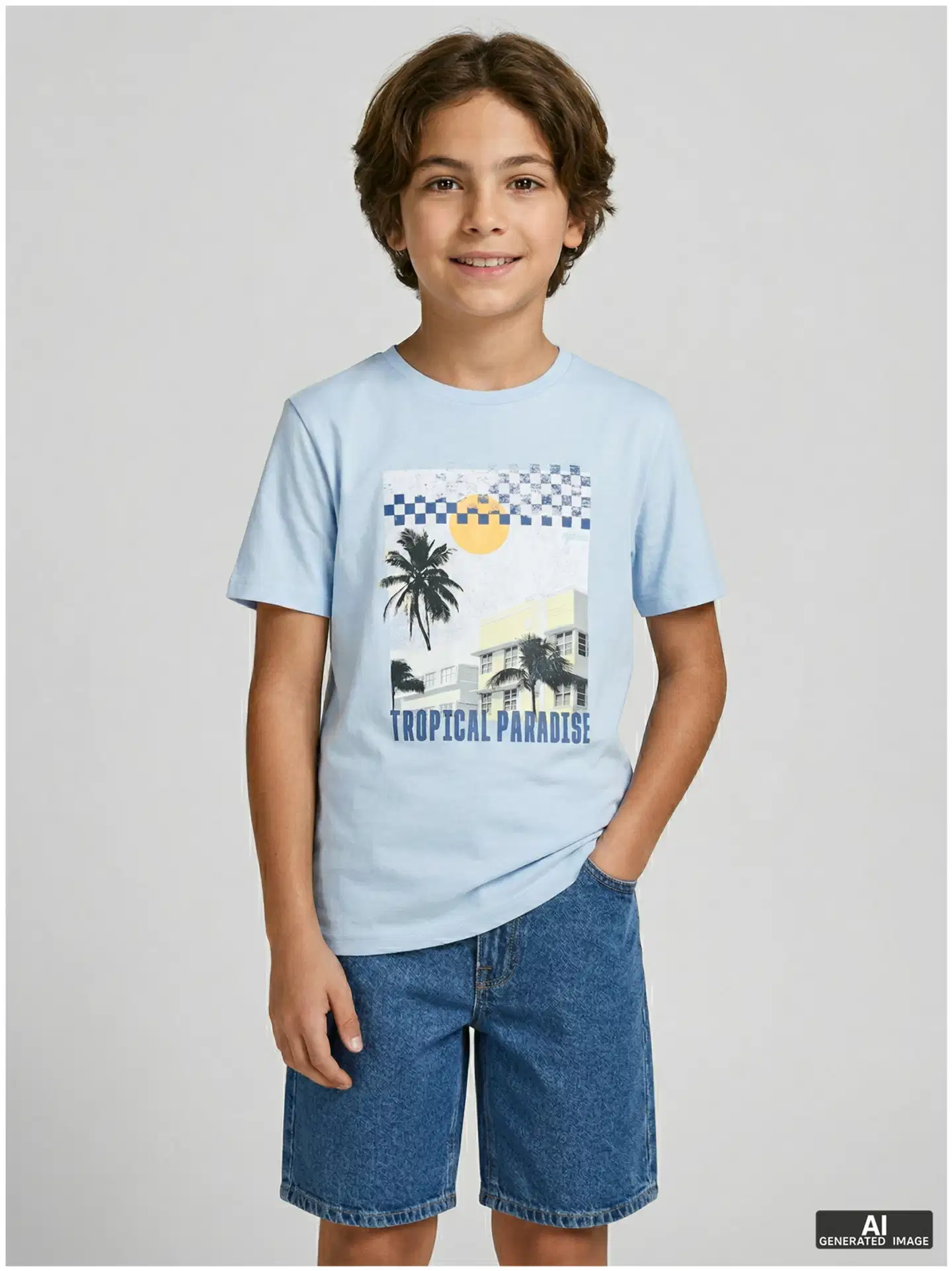 JJ Rebel lasten t-paita - Cashmere Blue - 3