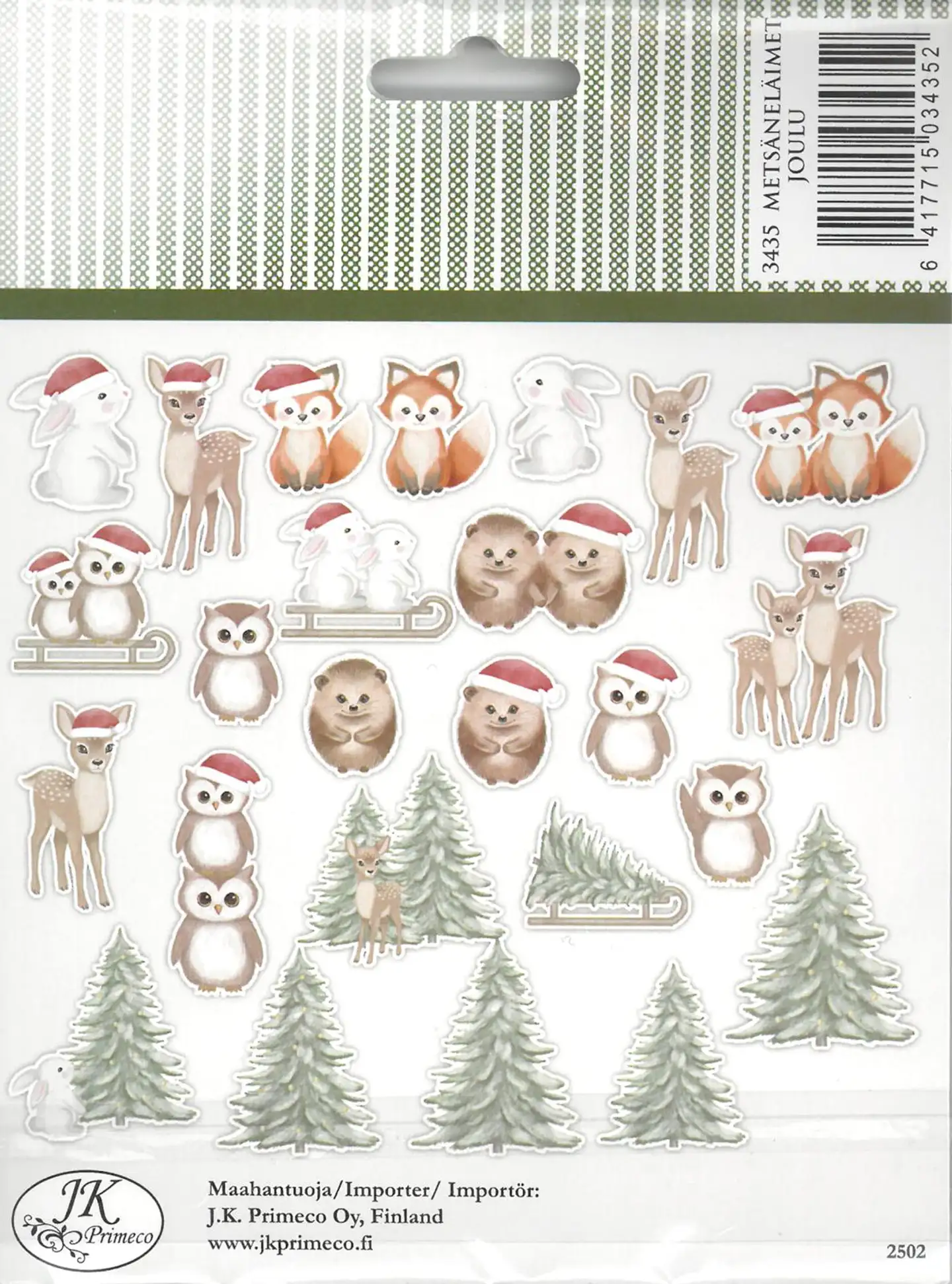 J.K. Primeco isot askartelukuviot Metsäneläimet joulu 25kpl - 2