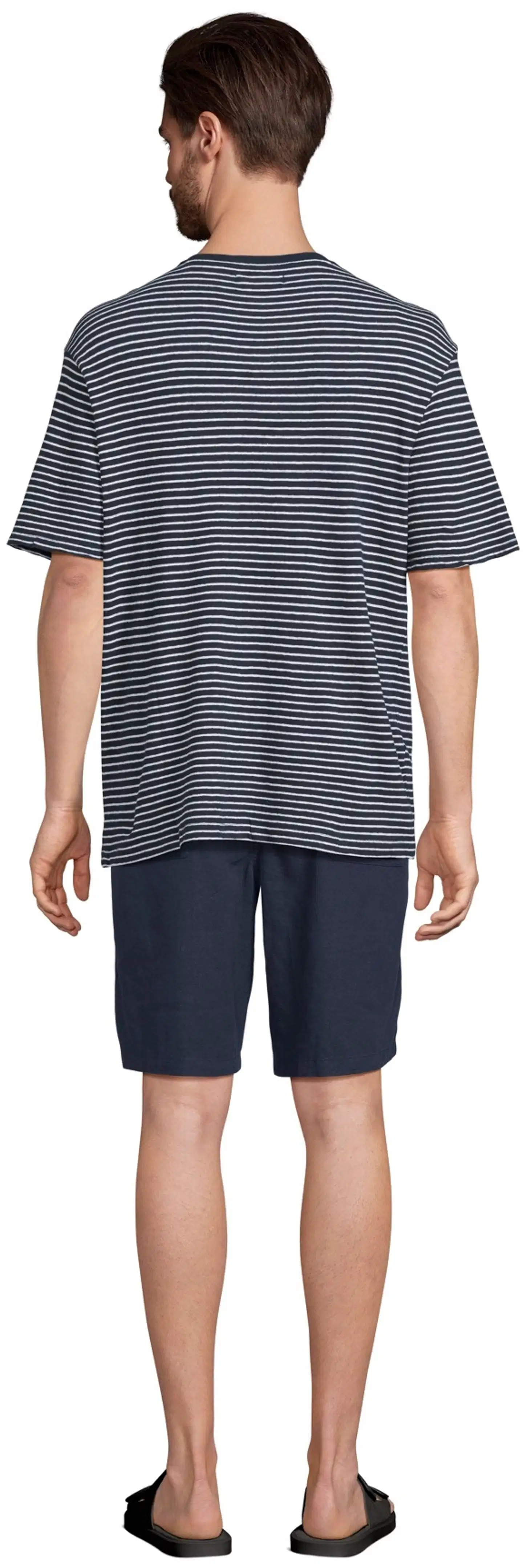London Fog miesten t-paita pellavasekoitetta 195LF15266 - D.blue striped - 3