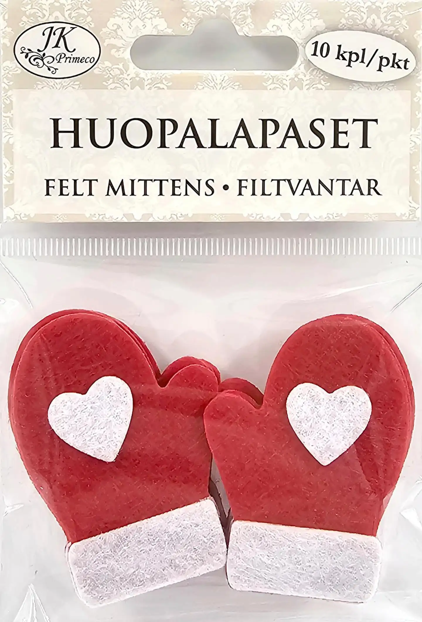 J.K. Primeco huopalapaset punavalkoinen 10kpl