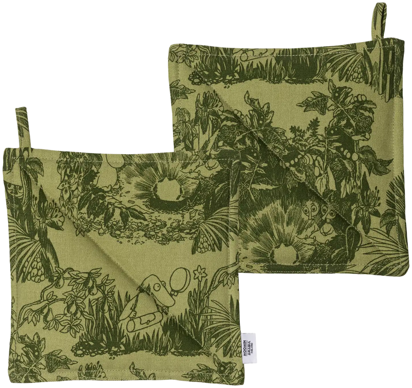Moomin Arabia Muumi patalappu st  22x22cm Lumottu metsä vihreä