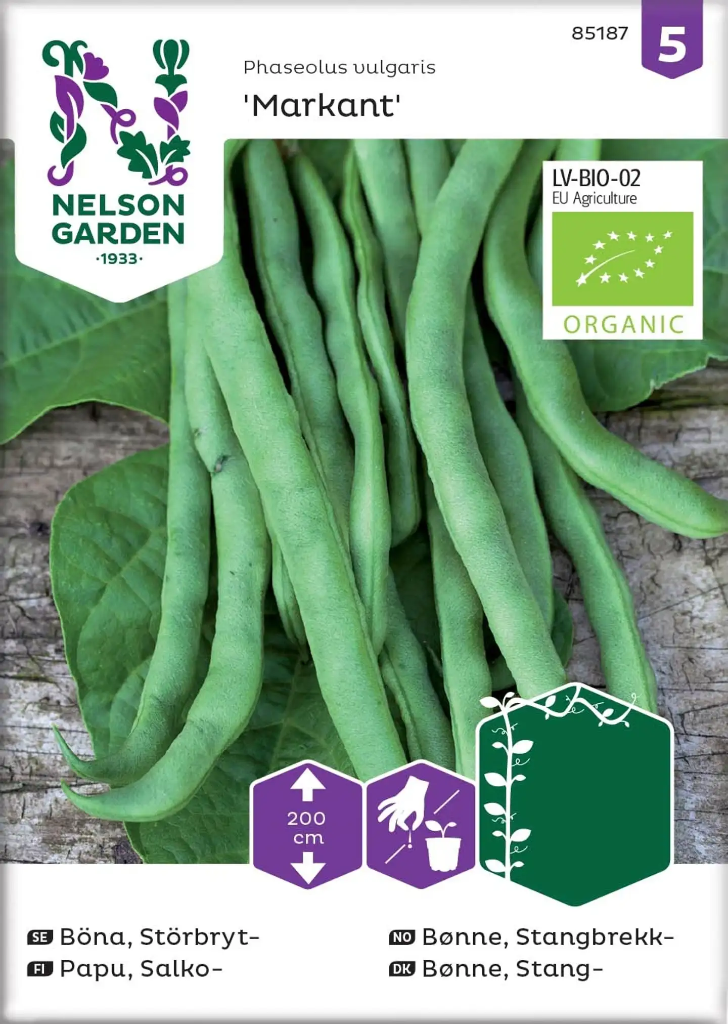 Nelson Garden Siemen Papu, Salko-, Markant, luomu