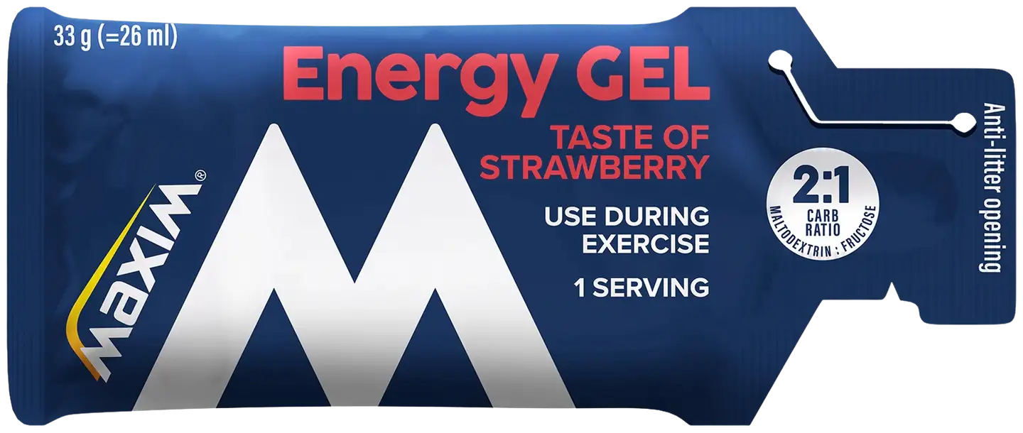 Maxim Energy Gel Strawberry taste mansikanmakuinen energiageeli 33g