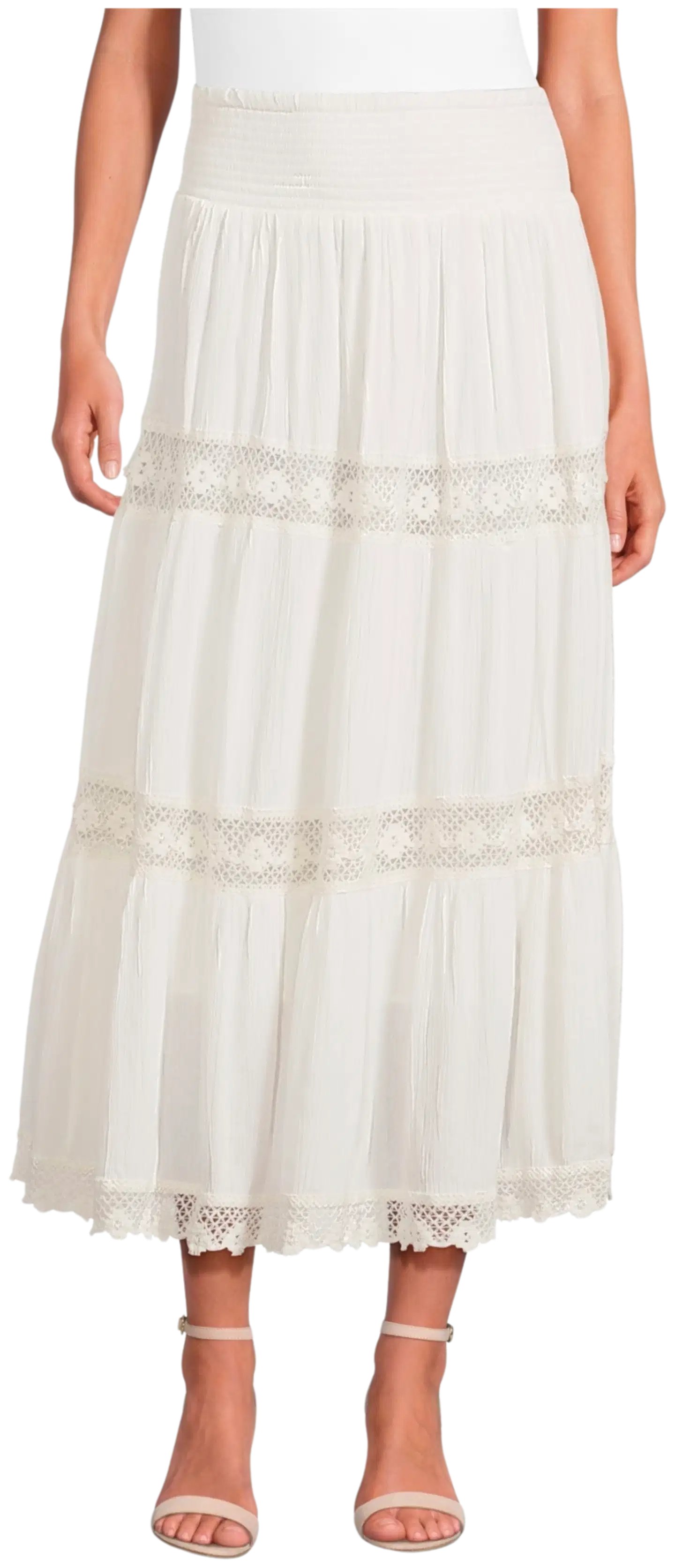 Margaux Riviera naisten pitkä pitsihame SDL-04 - WHITE - 1