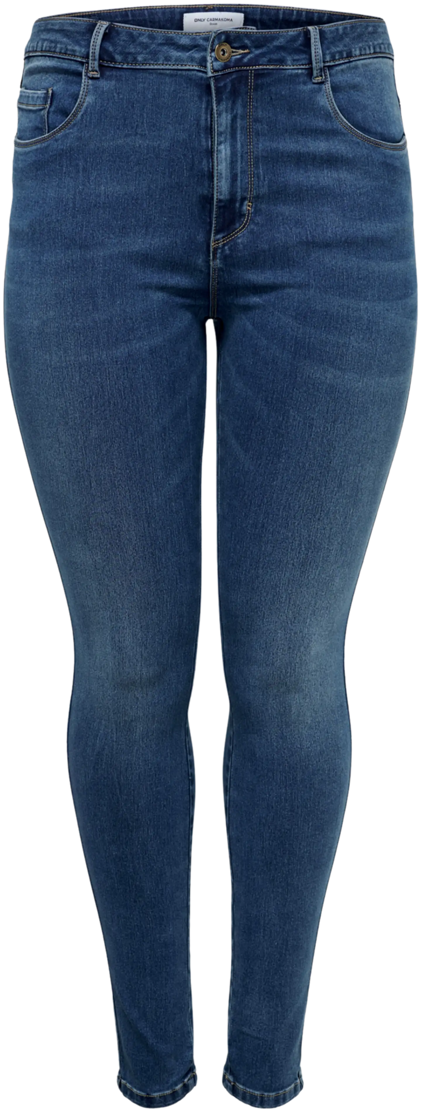 ONLY CARMAKOMA naisten korkeavyötäröiset farkut Caraugusta - Medium Blue Denim - 1
