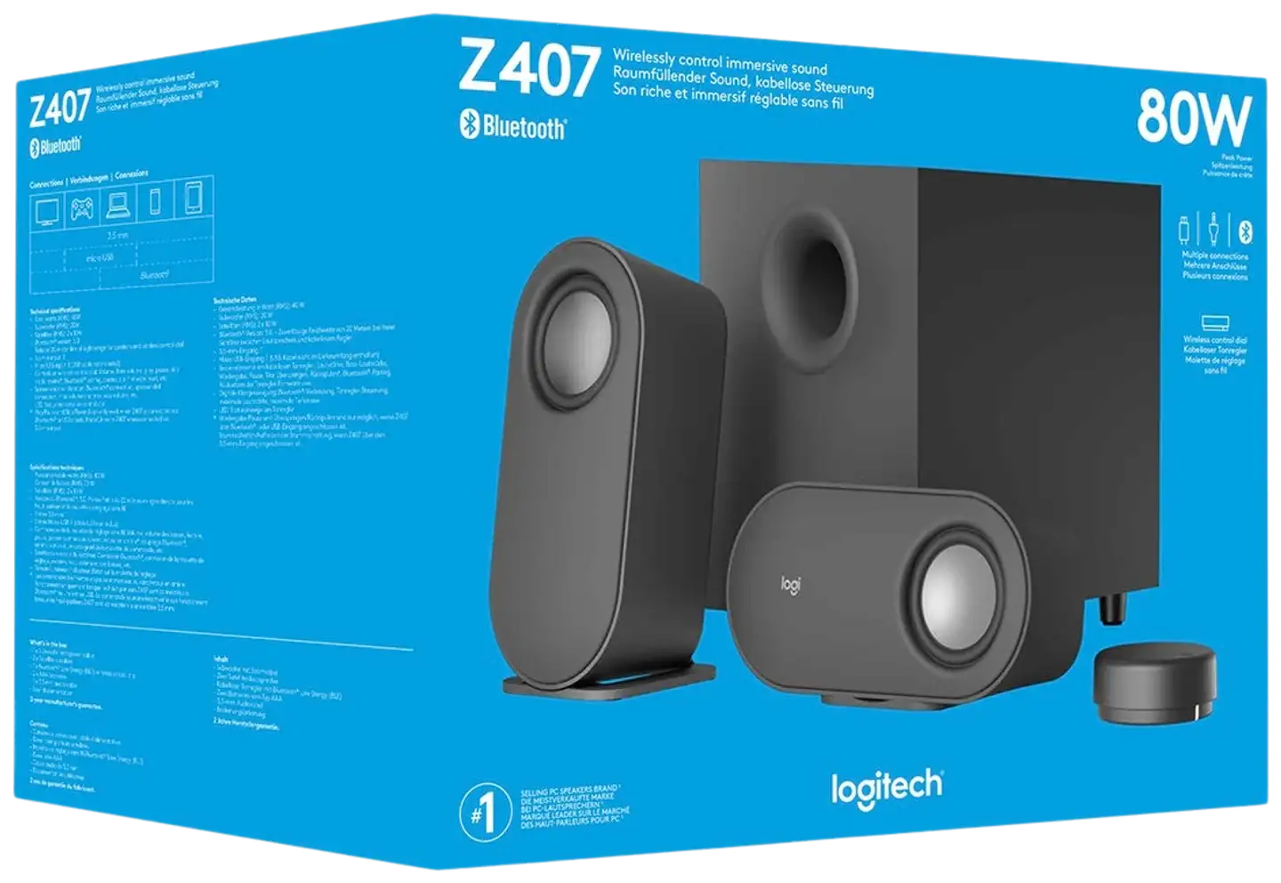 Logitech PC-kaiutin Z407 Bluetooth harmaa - 5