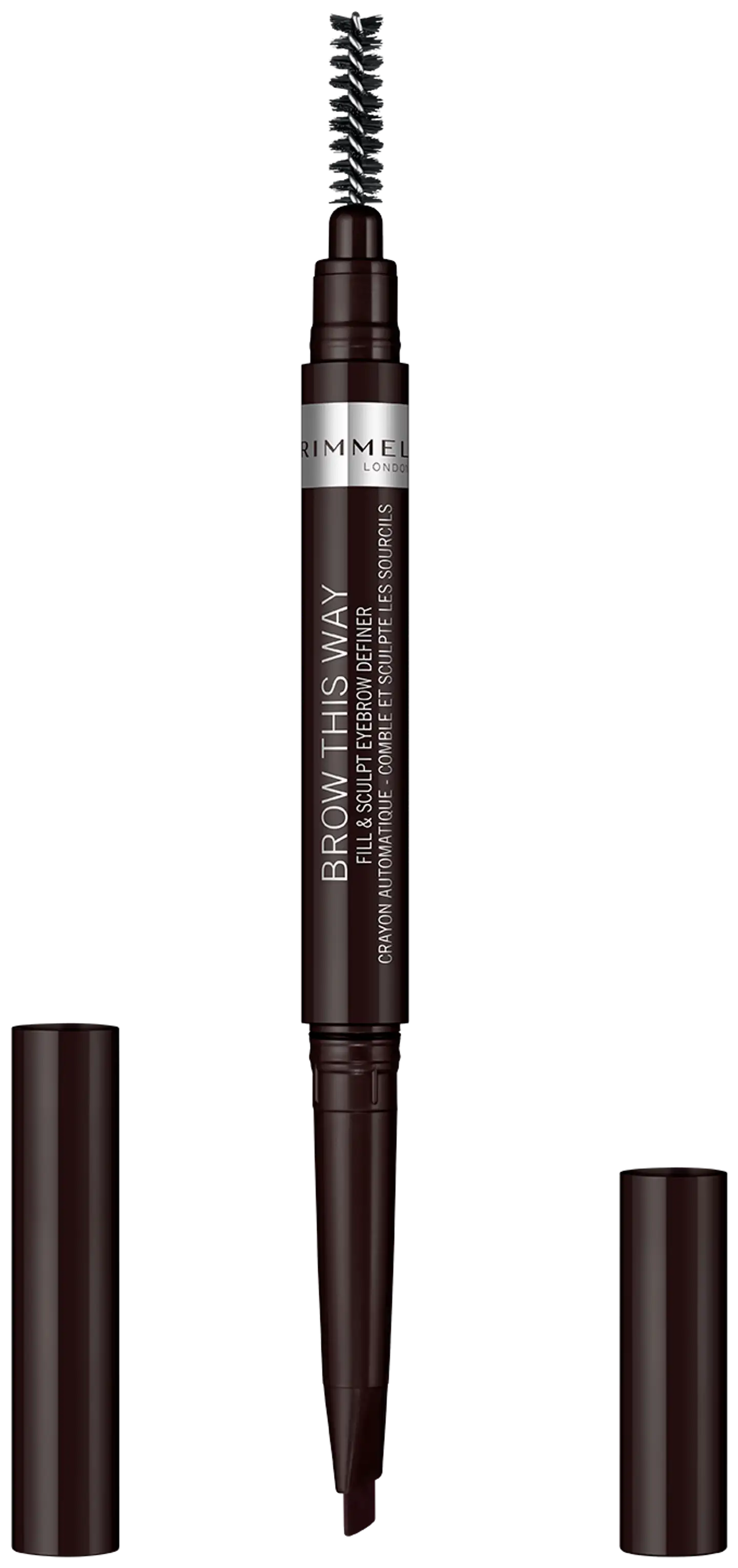 Rimmel Brow This Way Filler & Fixer -kulmakynä 002 Medium Brown 0,4 g - Soft Black