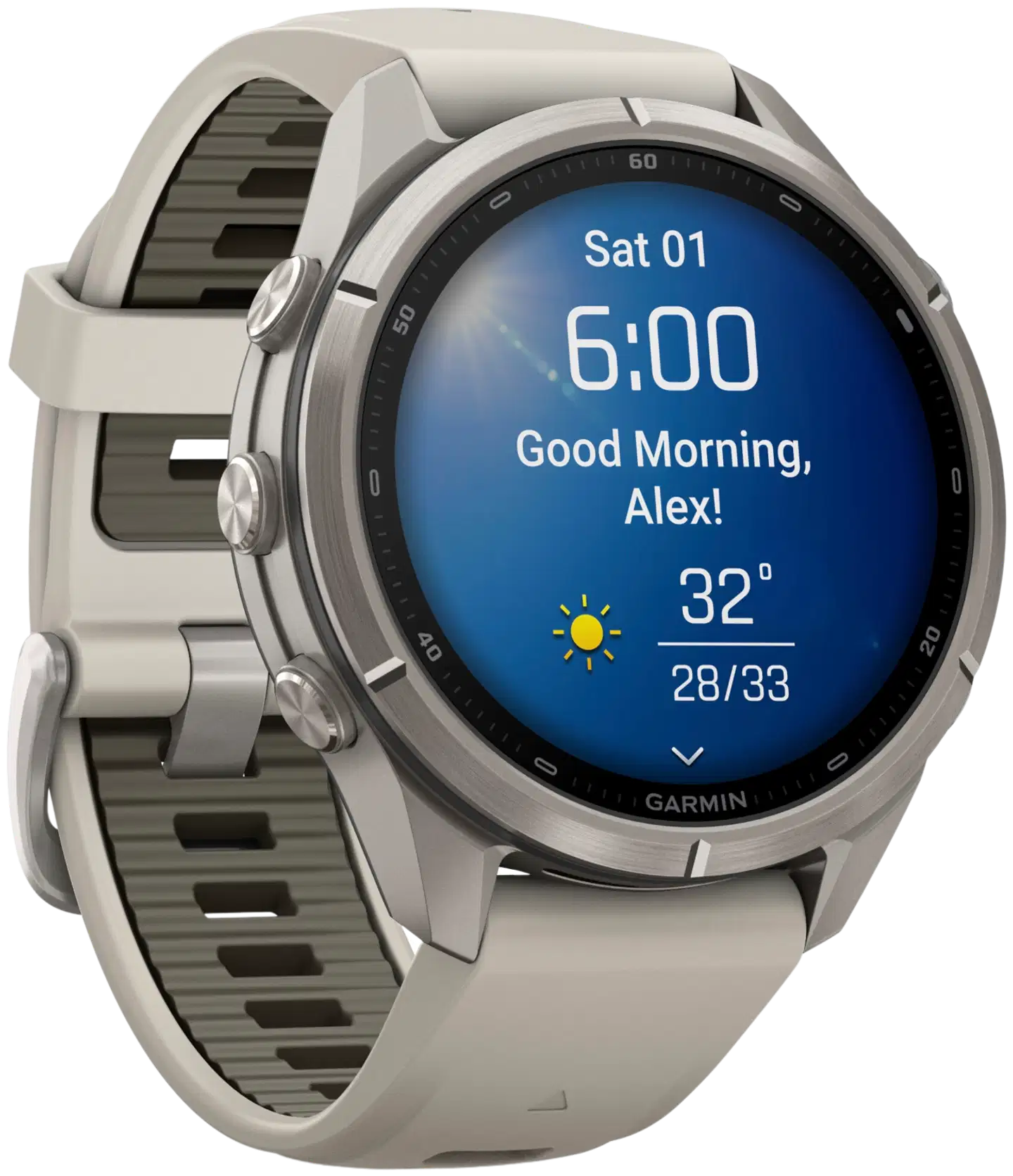 Garmin Fenix 9 Pro 43 mm titaani, harmaa ja tumma hiekanvärinen urheilukello - 6