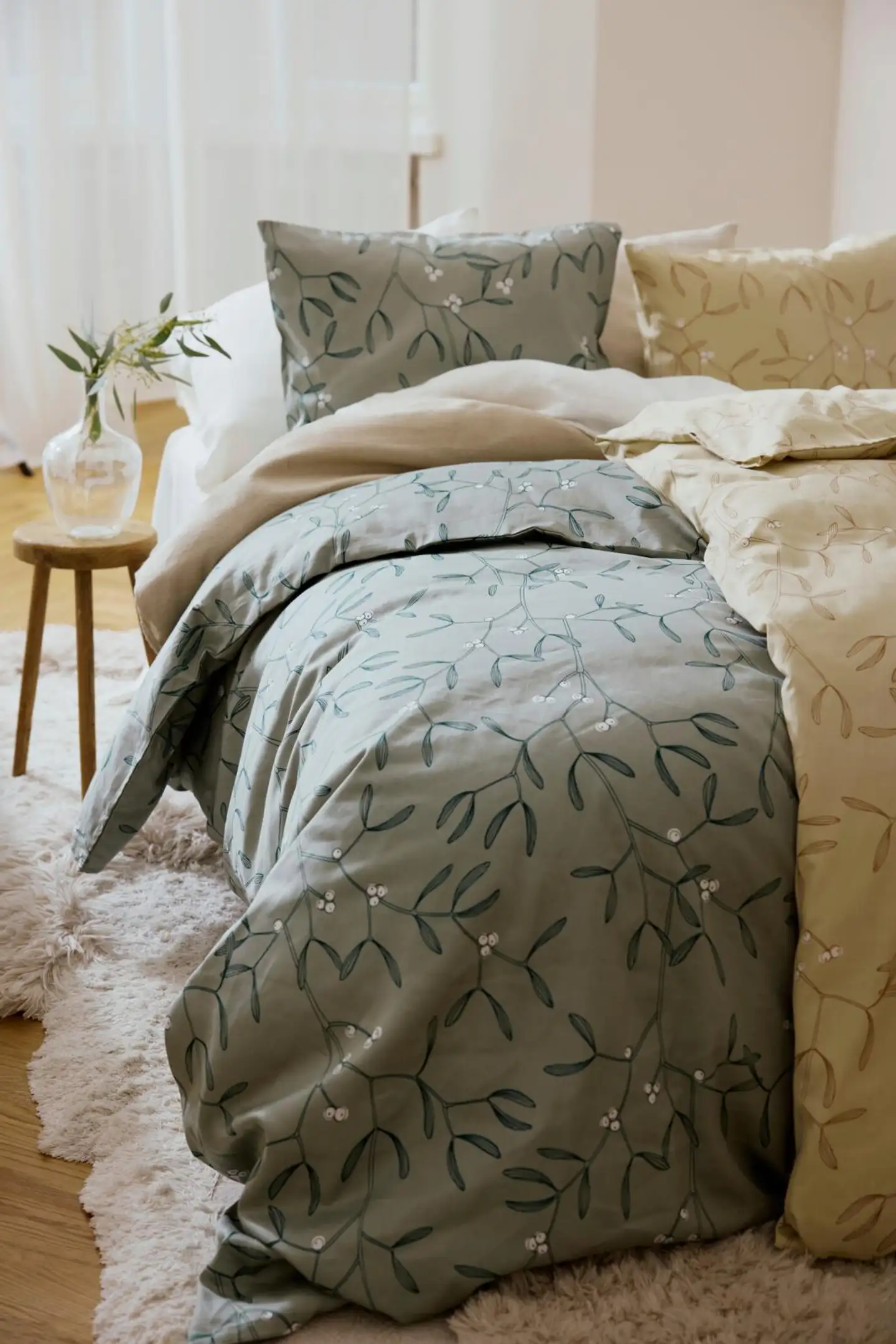 Finlayson satiini pussilakanasetti Misteli 150X210+50X60 salvia - 4
